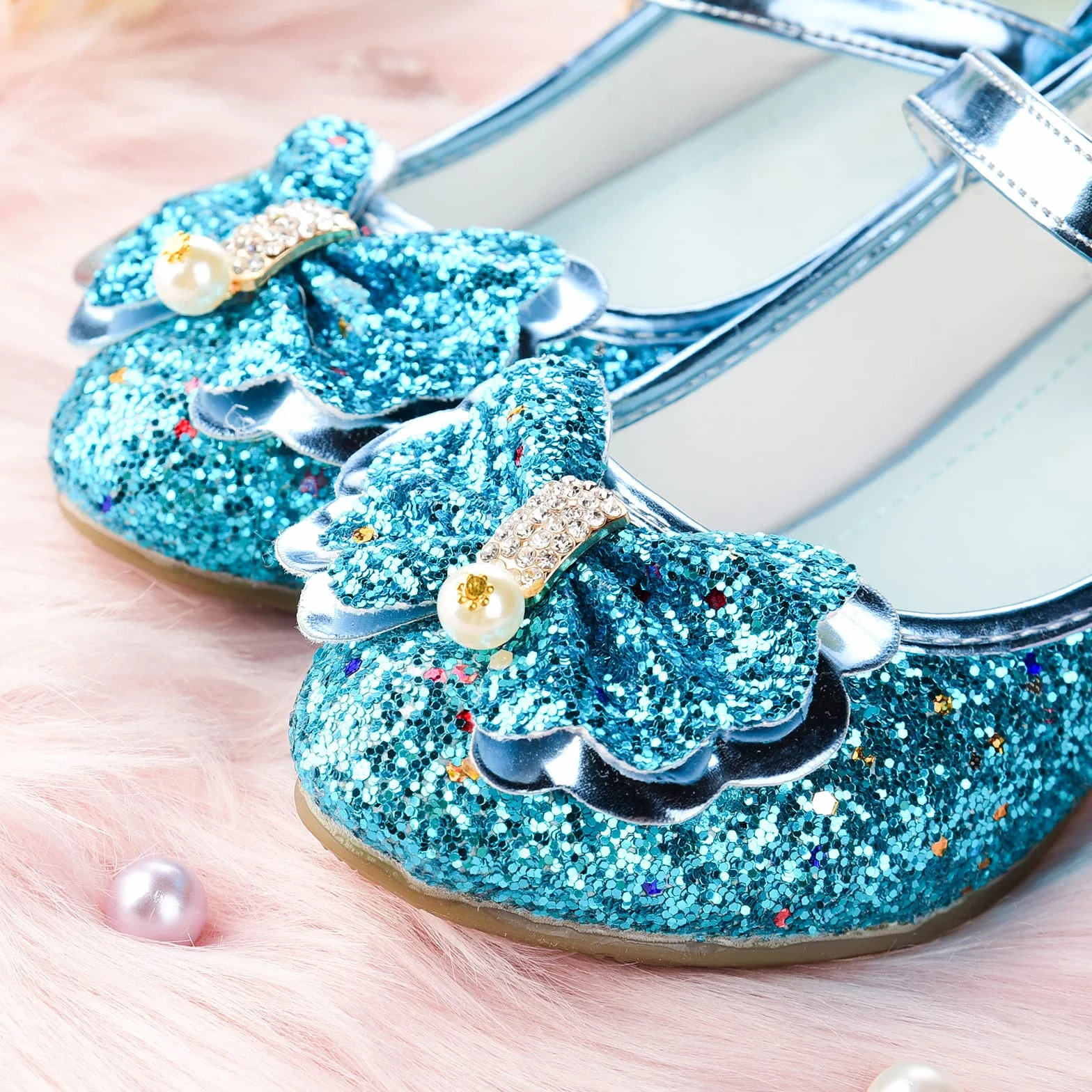 JerrisApparel Dziewczęce buty księżniczki Mary Janes na wesele, urodziny, imprezę