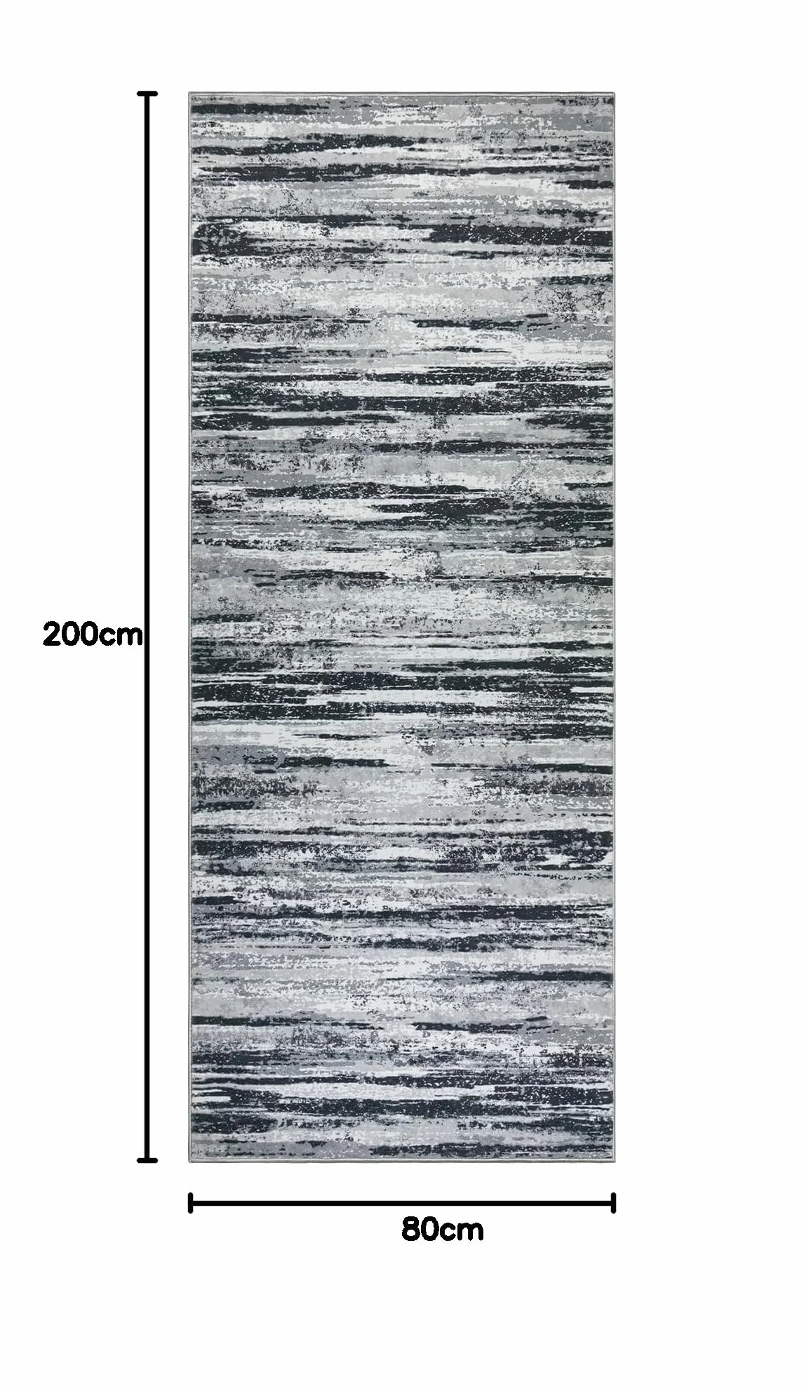 Szary dywan, bieżnik na korytarz, 80 x 200 cm, antypoślizgowy, miękki, nadaje się do prania, sztuczna wełna, krótkie runo, nowoczesny abstrakcyjny bieżnik do salonu, sypialni, przedpokoju