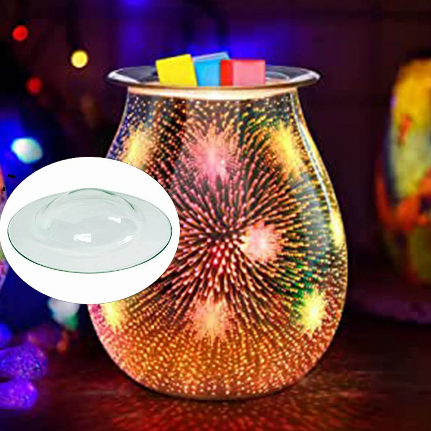 Lampa perfumowana, szklana miska, 3 sztuki, 12 cm, okrągłe szkło zapasowe, do płaskiej lampy naftowej, podgrzewacz oleju, do elektrycznej lampy aromaterapii,