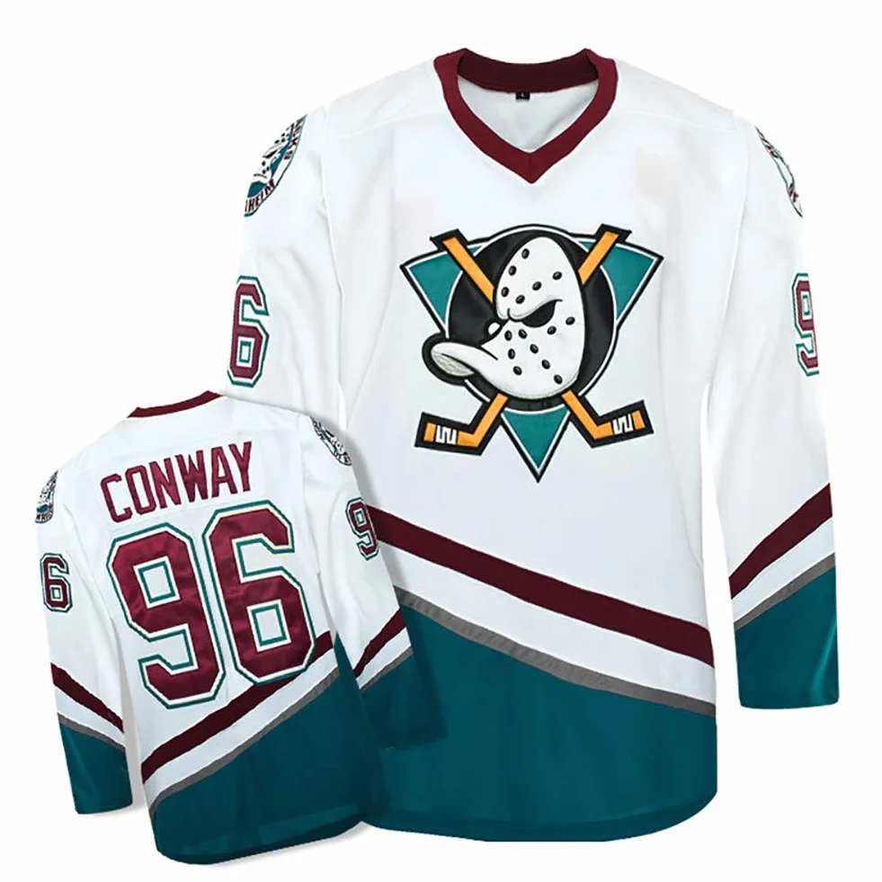 Yajun trykot NHL Charlie Conway #96 Mighty Ducks, hokej na lodzie, męska bluza oddychająca, t-shirt, odzież
