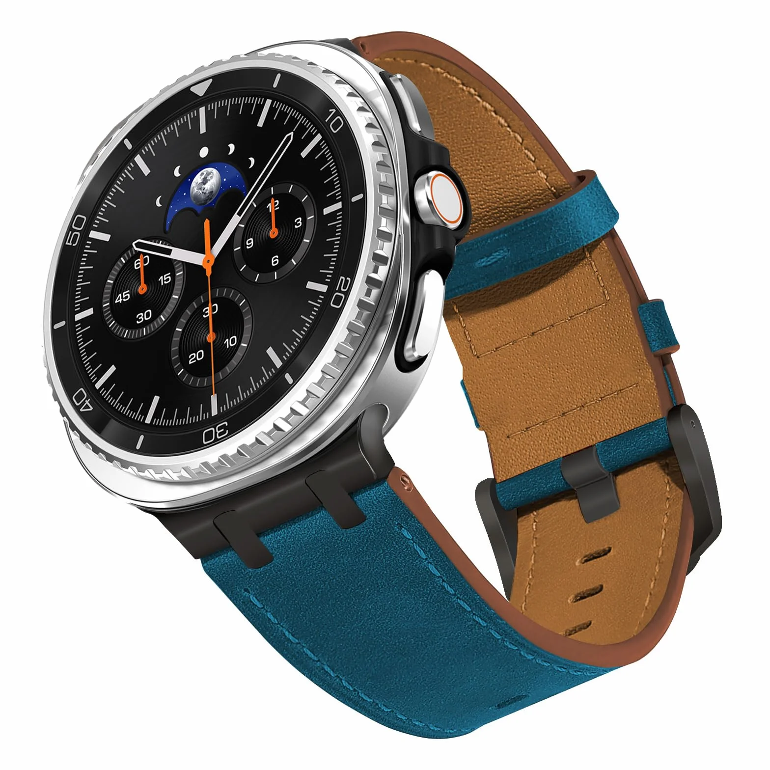 VeveXiao Skórzany pasek na nadgarstek, kompatybilny z zegarkiem Samsung Galaxy Watch 8 Classic 46 mm, wytrzymały pasek z prawdziwej skóry w stylu vintage, ekstra szerokość 26 mm, bransoletka do