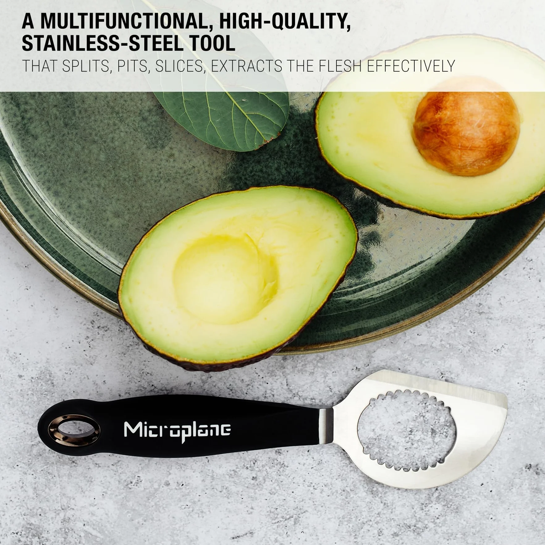 Microplane krajalnica do awokado 3 w 1, narzędzie wielofunkcyjne