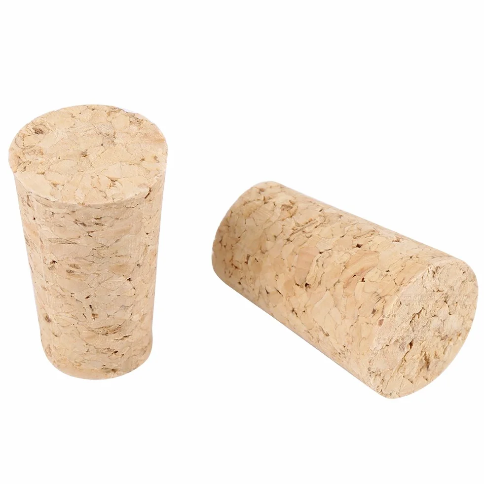 Stożkowy korek - 10 szt. naturalnych korków stożkowych korków - 2 rodzaje drewnianych korek do wina/butelek piwa (20 * 15 * 35)