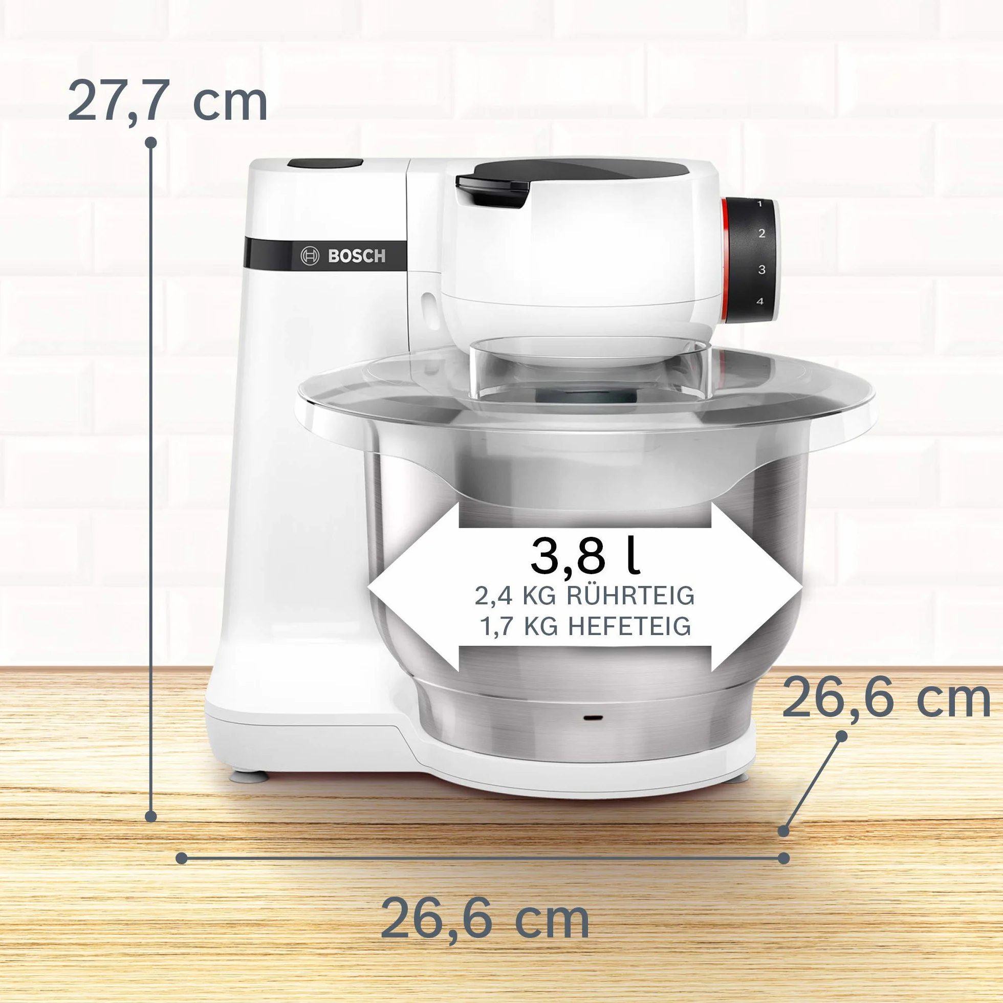 Bosch MUM2 wielofunkcyjny robot kuchenny 700 W mikser planetarny misa ze stali nierdzewnej 3,8l MUMS2EW00