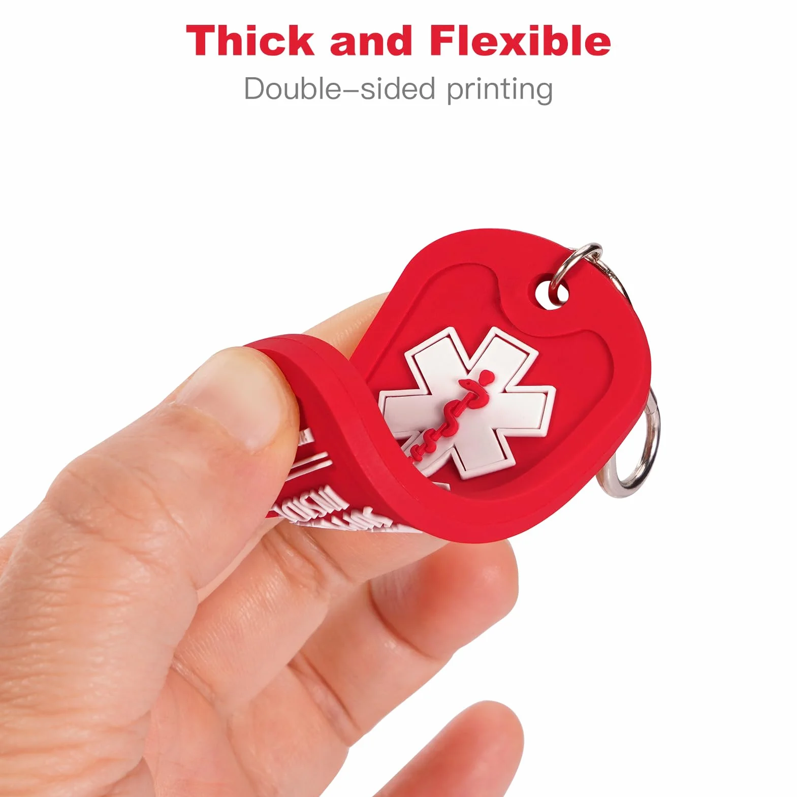 MEDMAX 2-pak artykułów medycznych wewnątrz etykiety, uchwyt z pielęgnacją toreb lub bagażu zawierających urządzenia medyczne, łatwe do wykrycia, dwustronne etykiety do torby z zamkiem błyskawicznym
