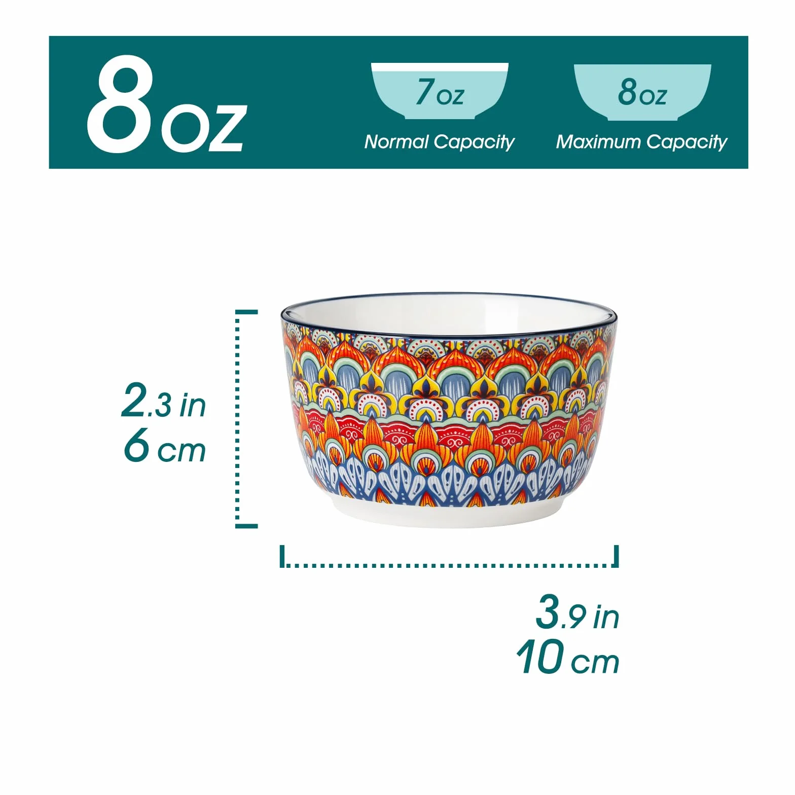 Vancasso Krem Brulee miseczki 240ml, ceramiczne foremki do sufleta, zestaw 6 odpornych na piekarnik
