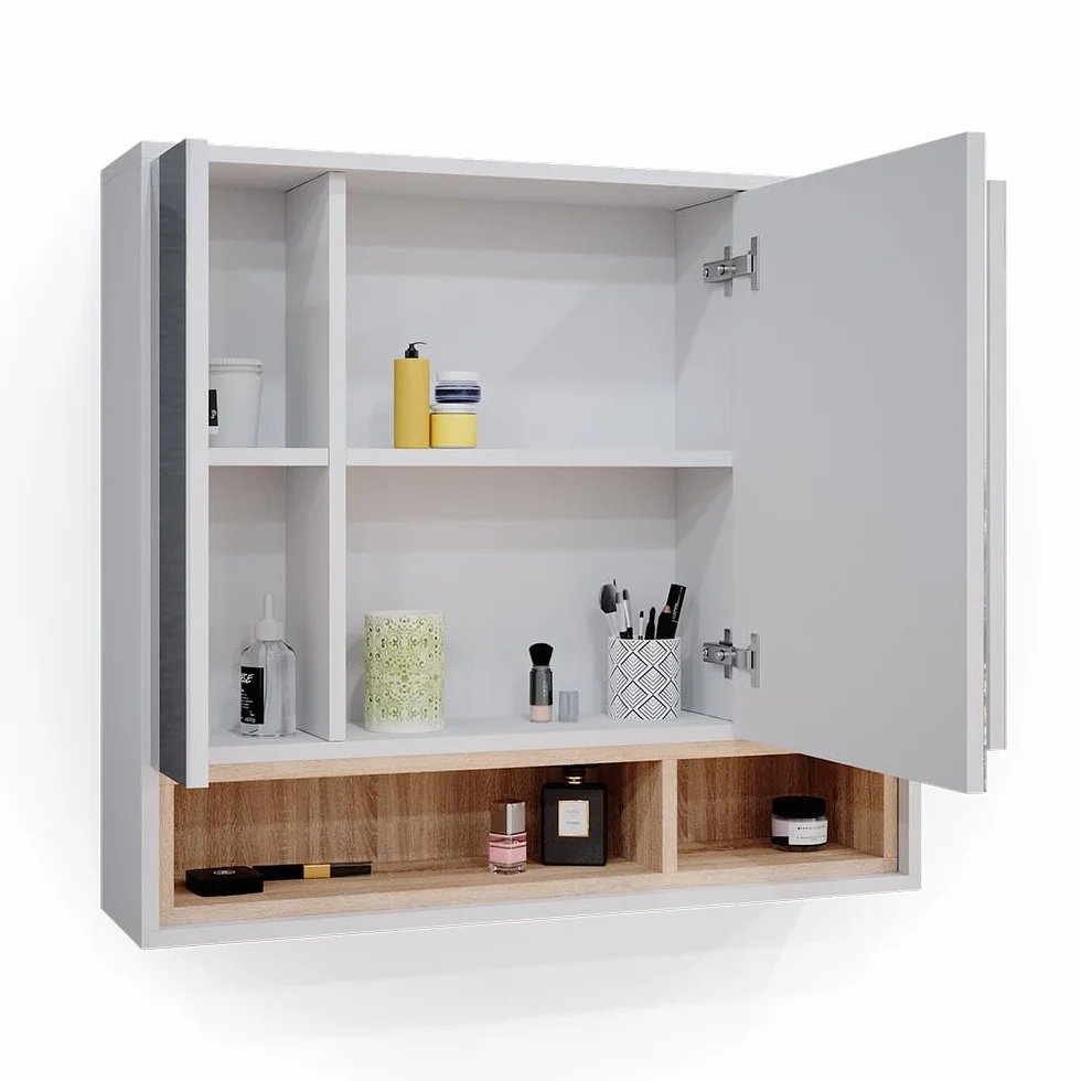 Vicco Szafka z lustrem łazienkowa 80x72 cm Biały Beatrice