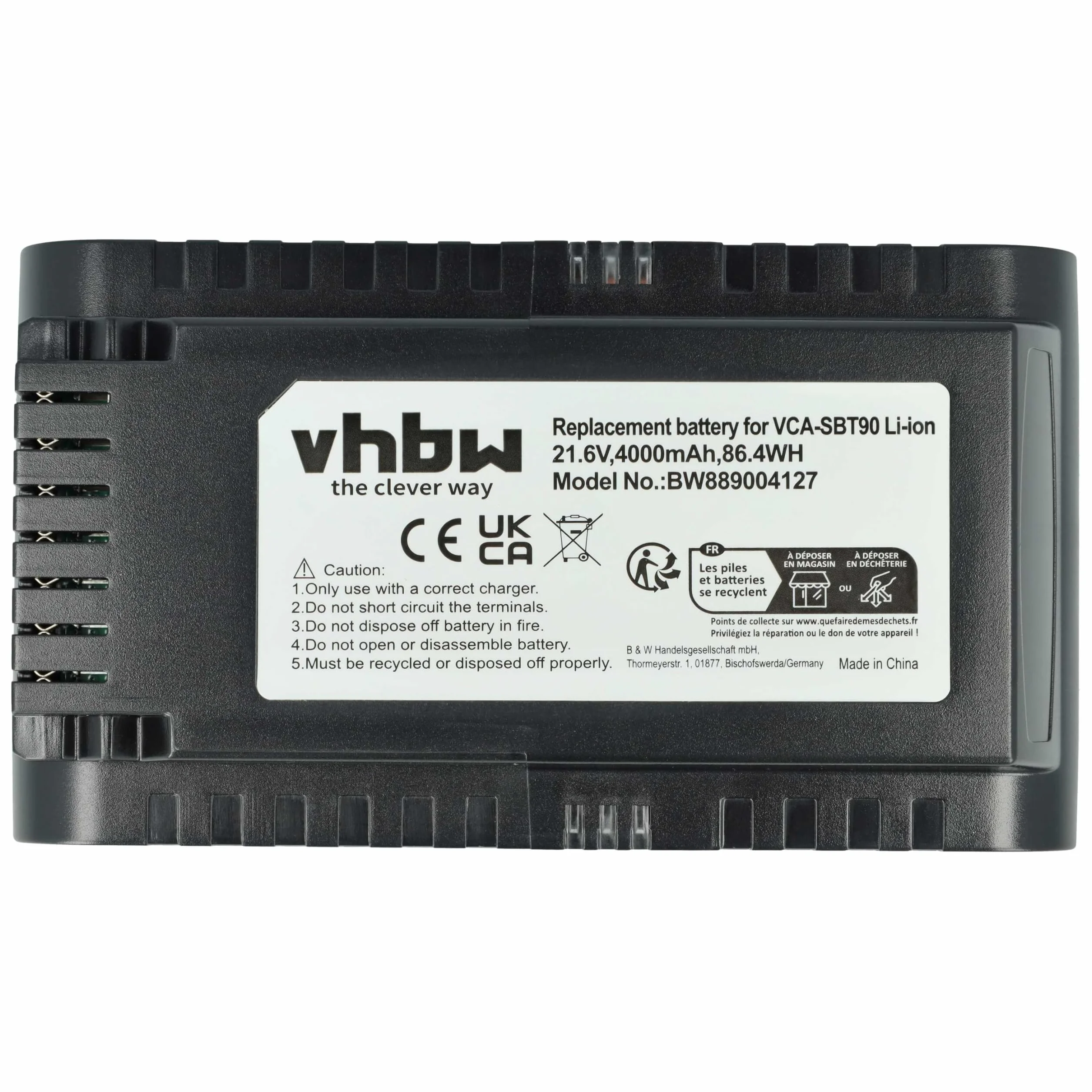 vhbw Bateria zamienna do odkurzacza Samsung DJ96-00221A VCA-SBT90E 4000 mAh 21,6 V litowo-jonowa czarna