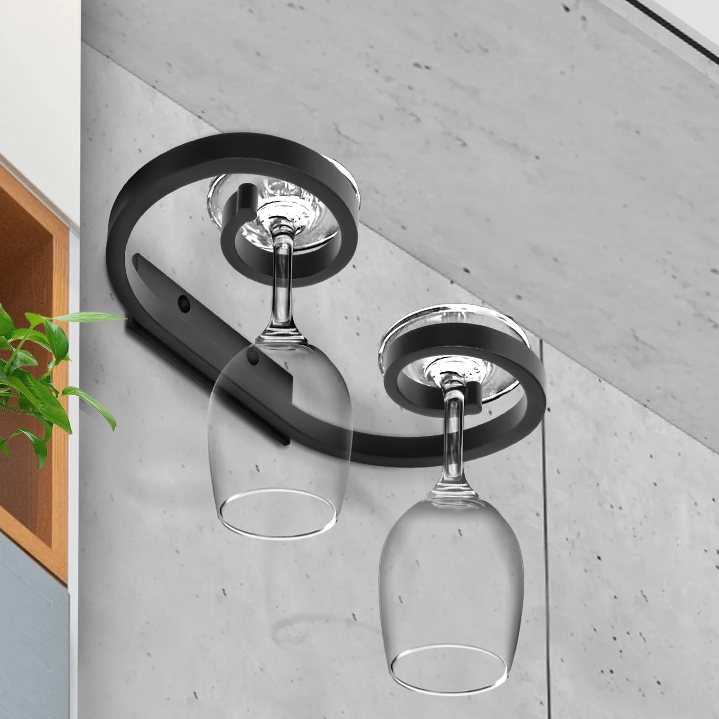 Stojak ścienny na kieliszki do wina metalowy 17x9,7 cm uchwyt pod szafkę