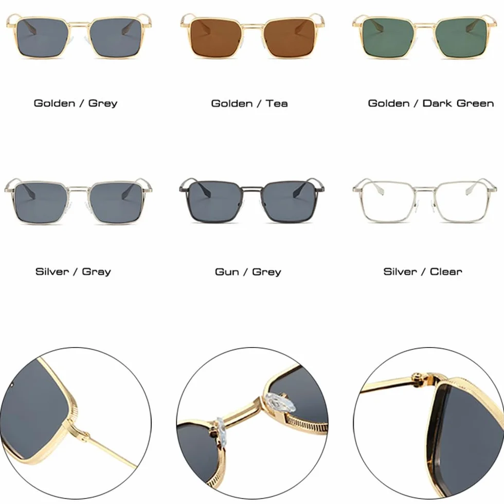 Okulary przeciwsłoneczne damskie retro z metalową oprawką, modne odcienie UV400, ciemnozielone, męskie, p