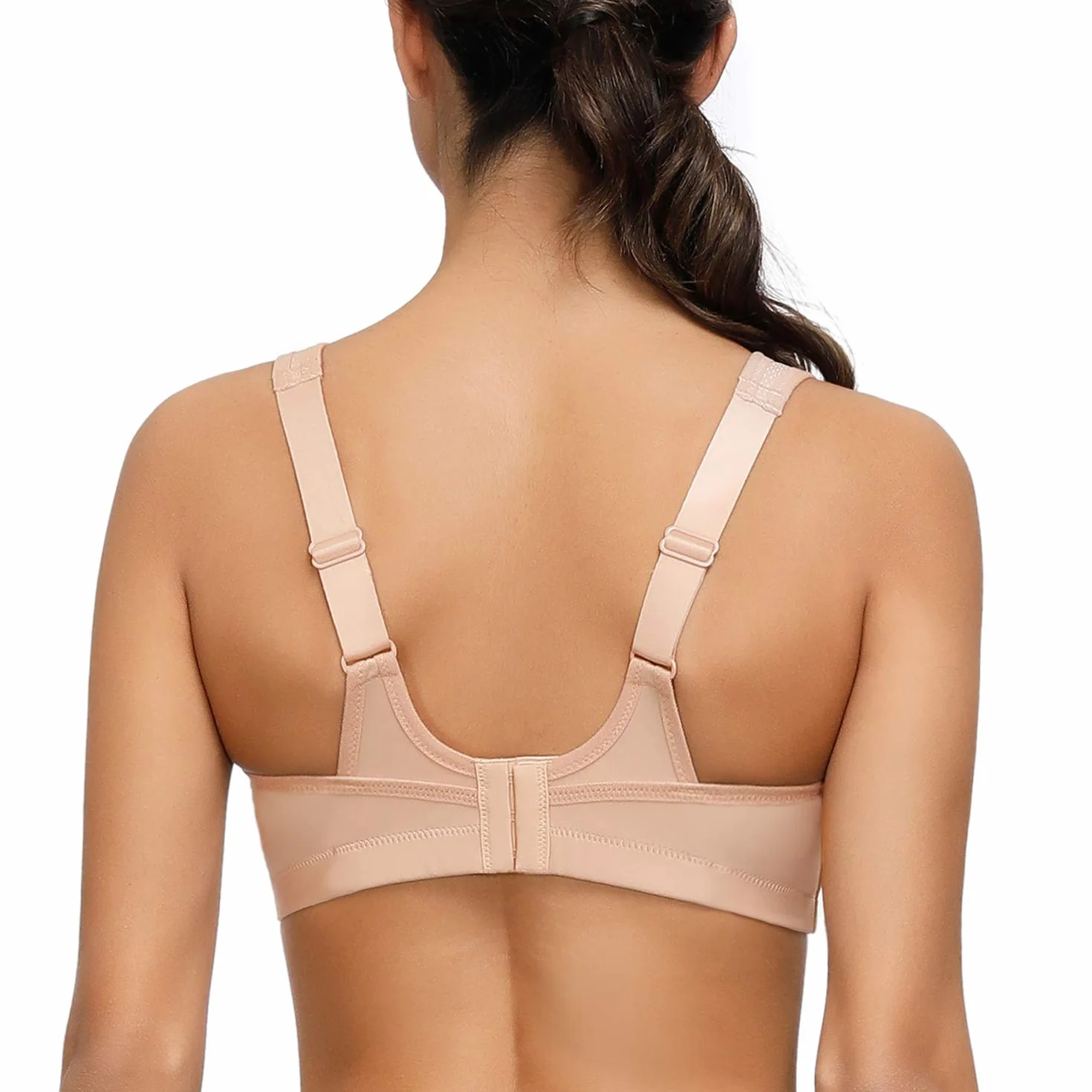 Deyllo Damski biustonosz sportowy redukujący siłę uderzenia, plus size, bez fiszbin, na trening, do bieganie, na jogę