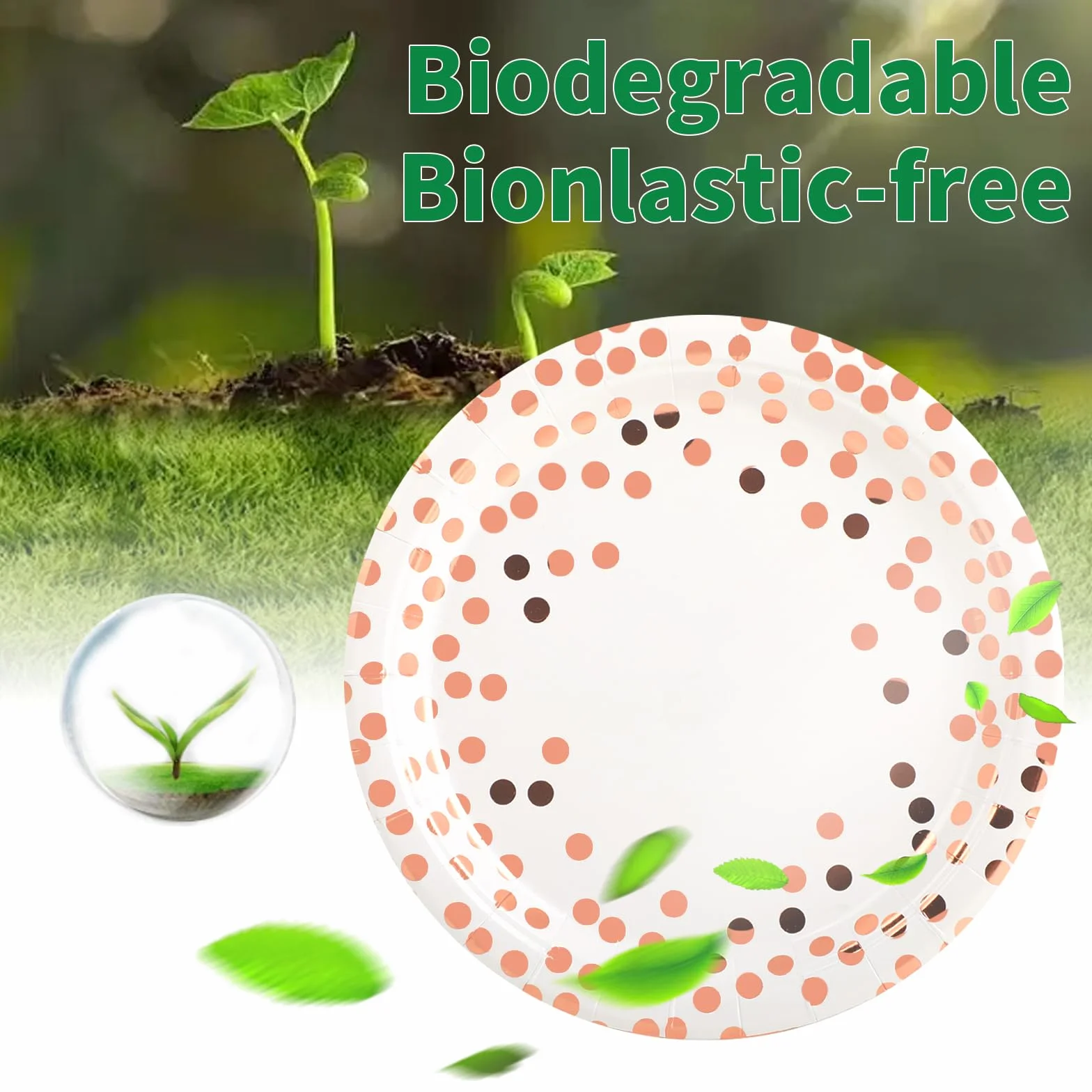 Talerze papierowe biodegradowalne 50 sztuk 300 g/m²