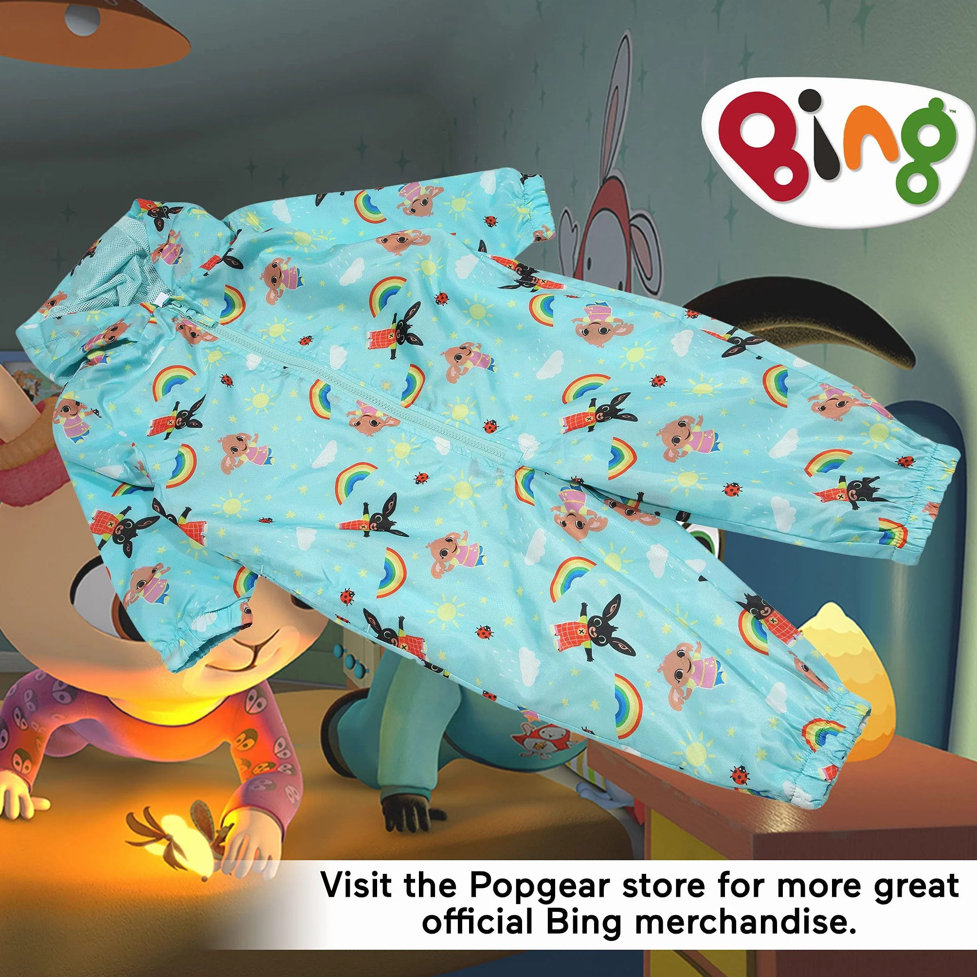 Popgear modne t-shirty Chłopcy Bing Characters Aop Boys Puddle Suit Blue
