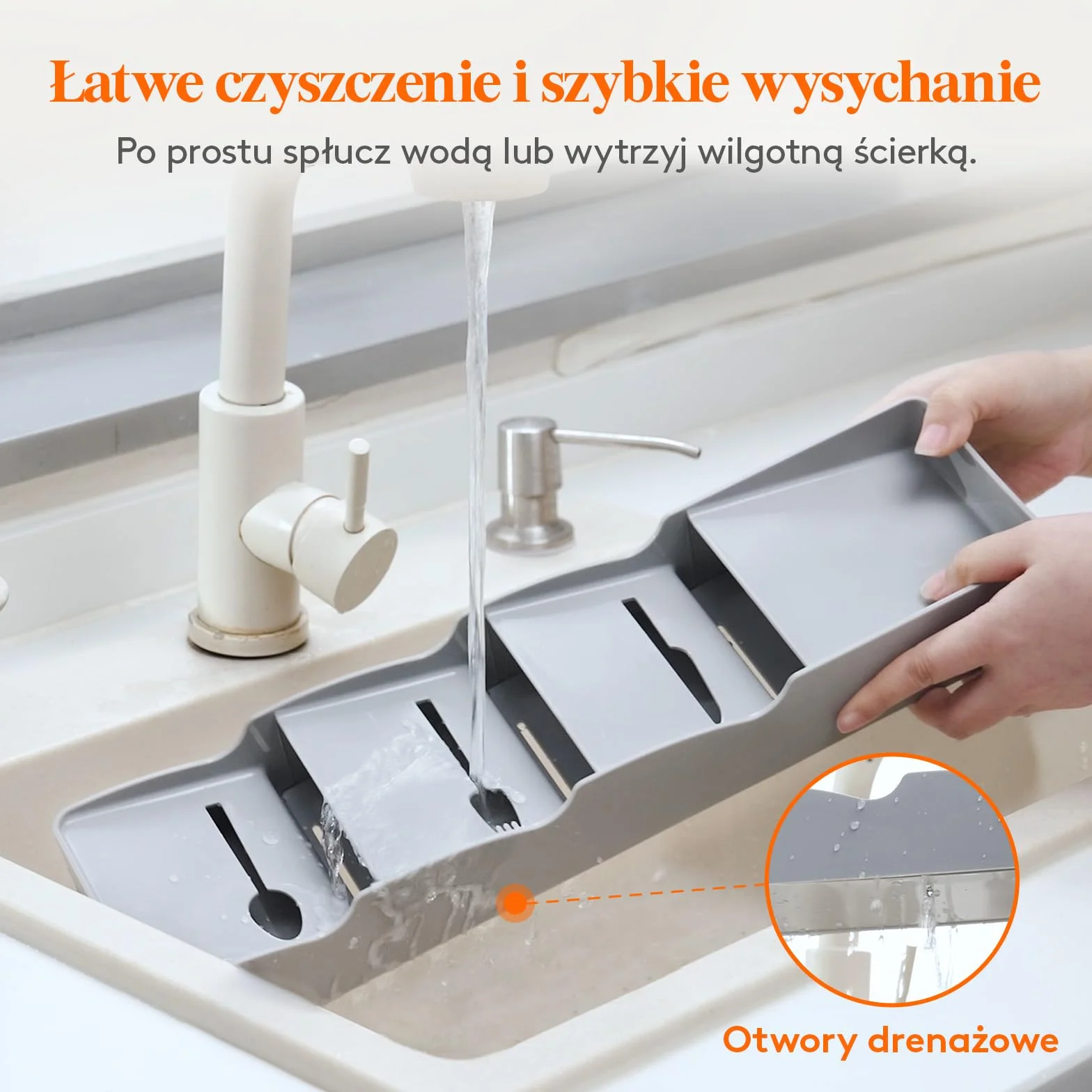 Lifewit Organizer do szuflady na sztućce wąski plastikowy szary
