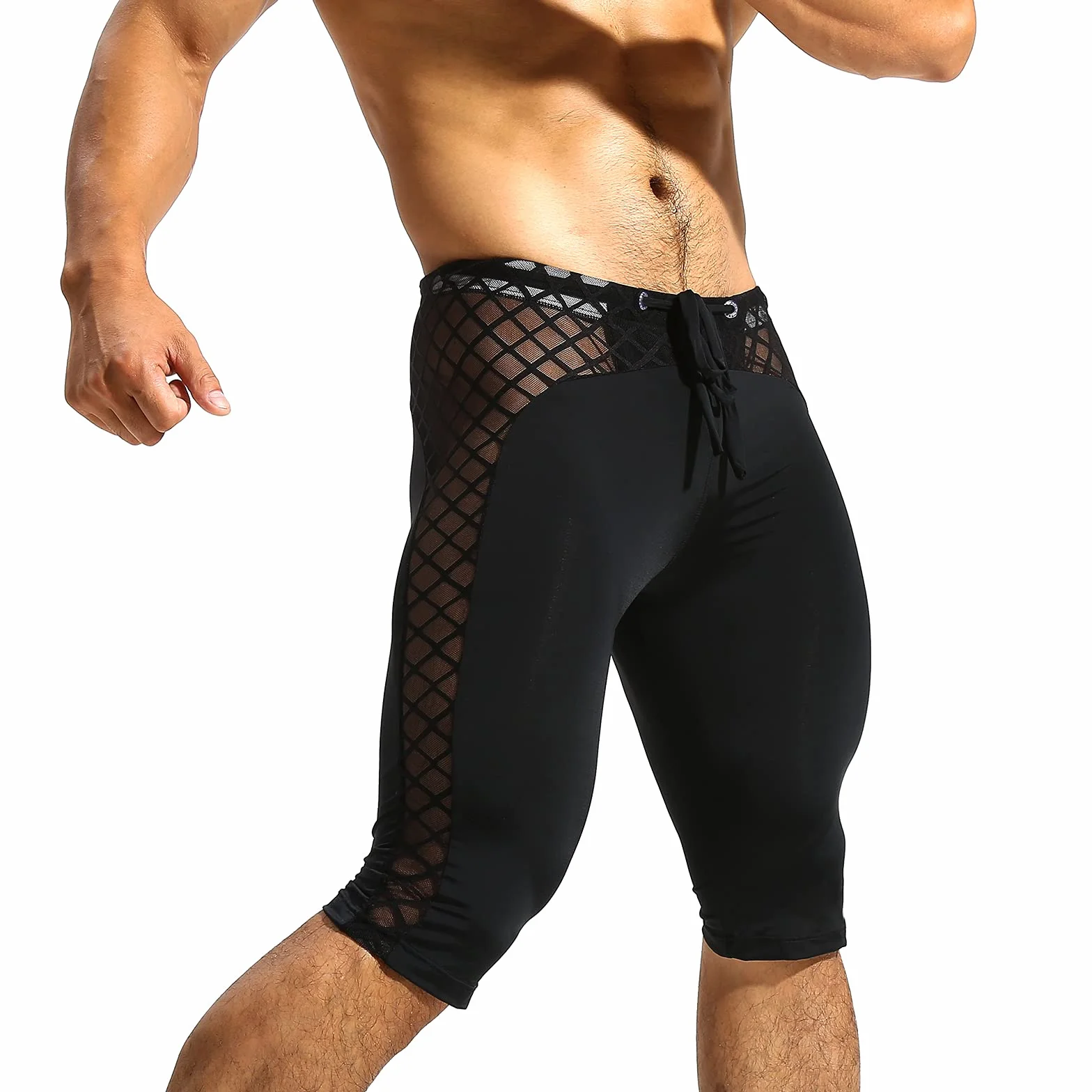 Casey Kevin Męskie Spodenki Kompresyjne, Legginsy do Biegania Męskie Oddychające Seksowne Szybkoschnące Spodenki Męskie na Siłownię i Piłkę Nożną