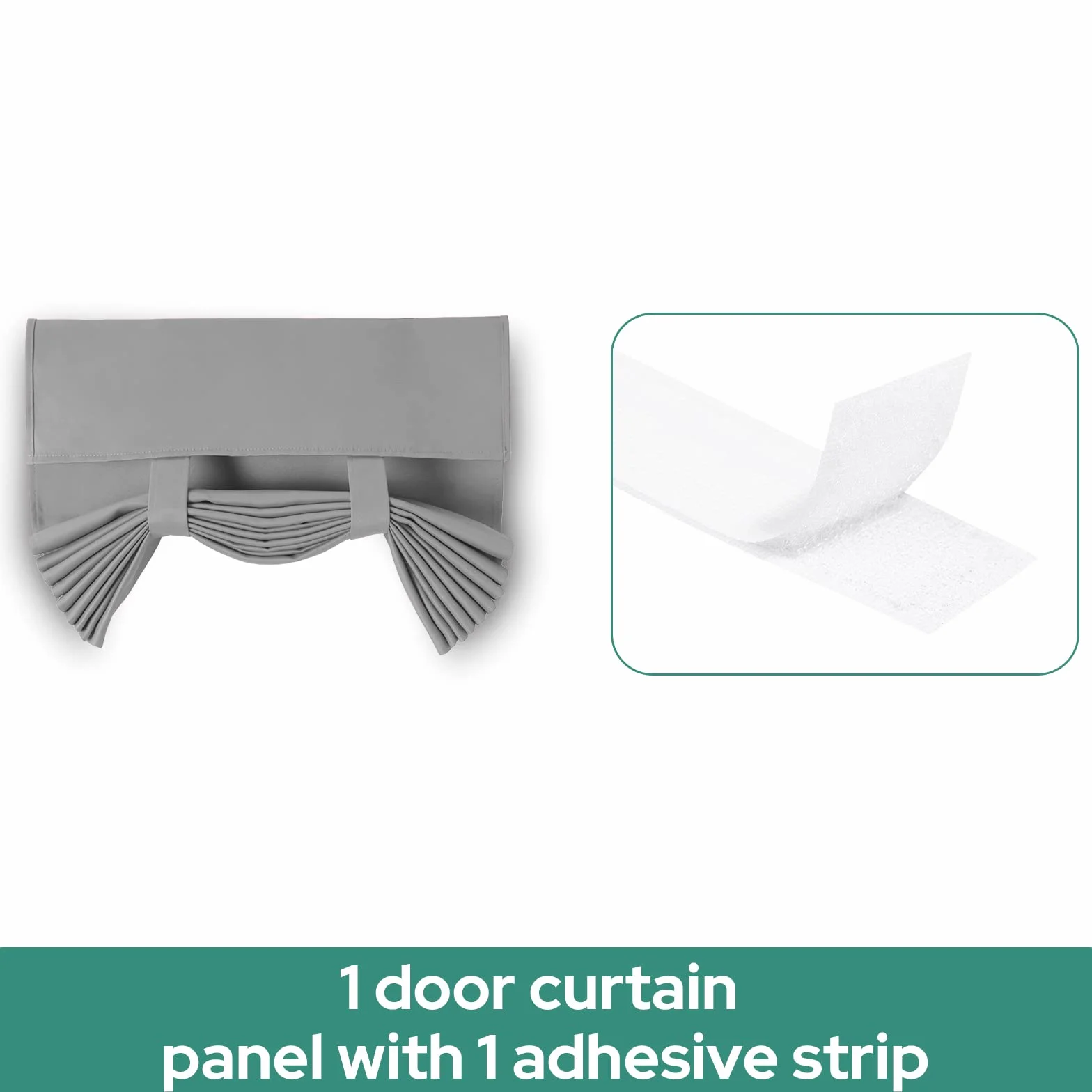 HOMEIDEAS Francuskie Zasłony Do Drzwi Wejściowych 61 x 175 cm Izolacja Termiczna Jasnoszare