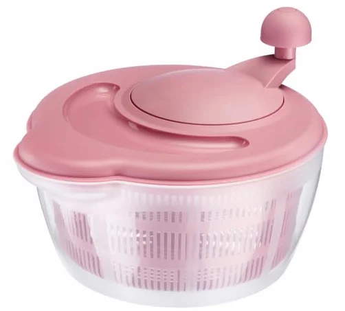 Westmark Wirówka do Sałaty, Pojemność 5 Litrów, Ø 26 cm, Tworzywo Sztuczne, Bpa-Free, Fortuna, Kolor Przezroczysty, Różowy, 2432224P