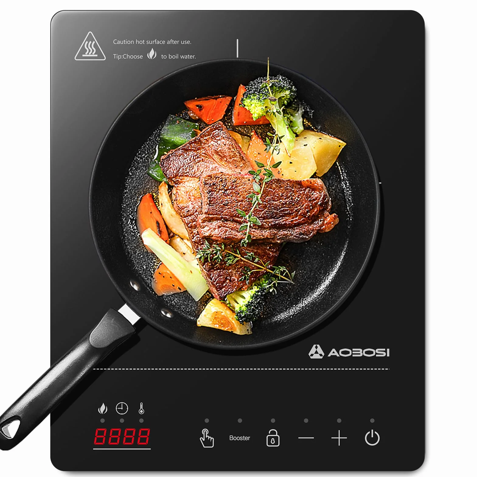 Aobosi Płyta indukcyjna 2000 W z funkcją Booster 20 poziomów mocy timer