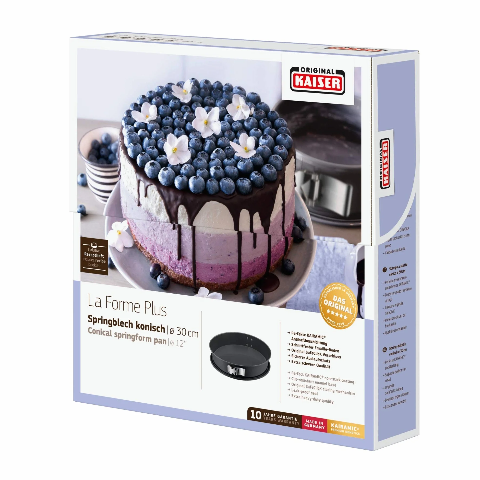 Kaiser La Forme Plus blacha do pieczenia tortownicy stożkowa 30 cm SafeClick