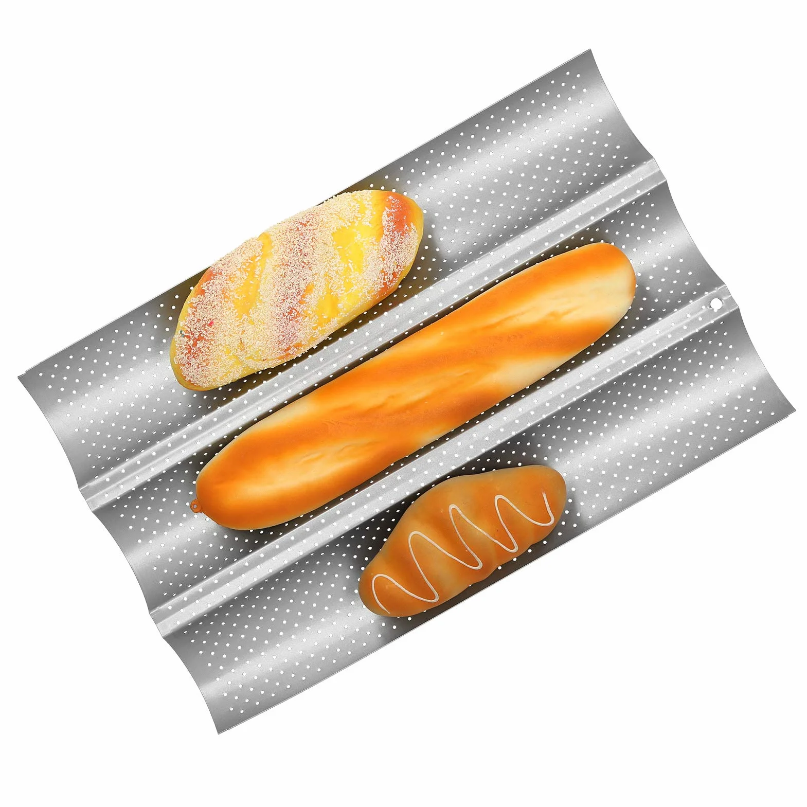 Francuska Blacha do Pieczenia Chleba Nonstick MultiGrooves Fale Patelnia do Bagietki Taca 3 Rowki