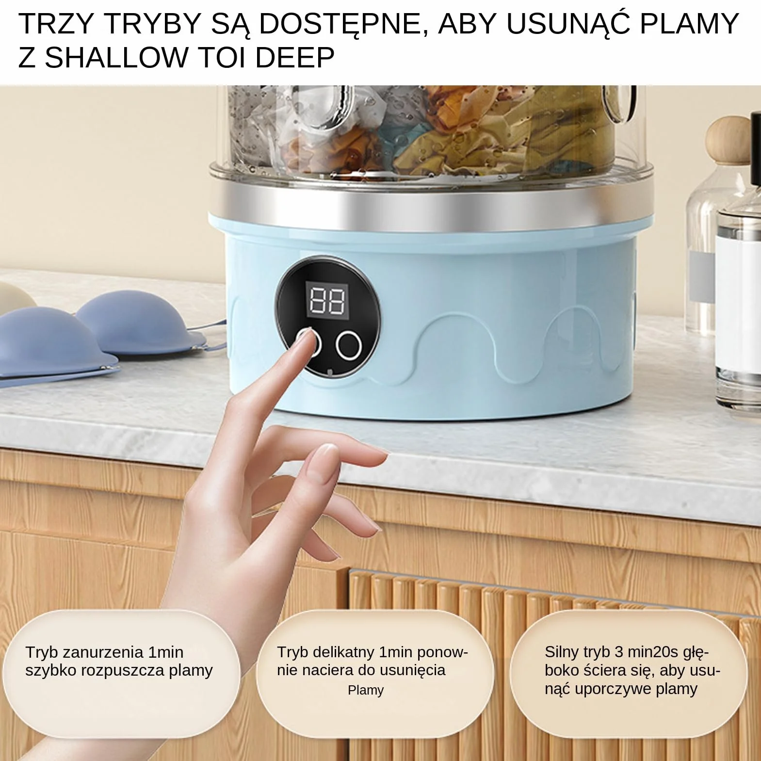 Underwear Washer, Mini Washing Machine, 3-Mode Cleaning Function Compact Foldable Design, Portable Laundry Solution for Apartment, Travel, Dormitory, Camping, RV Use Daily Clean 5.59x8.35in