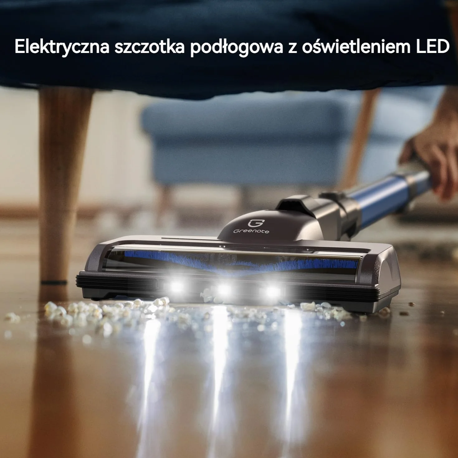 Greenote Bezprzewodowy Odkurzacz 23000Pa 6w1 Pionowy z LED 35min 1.5kg