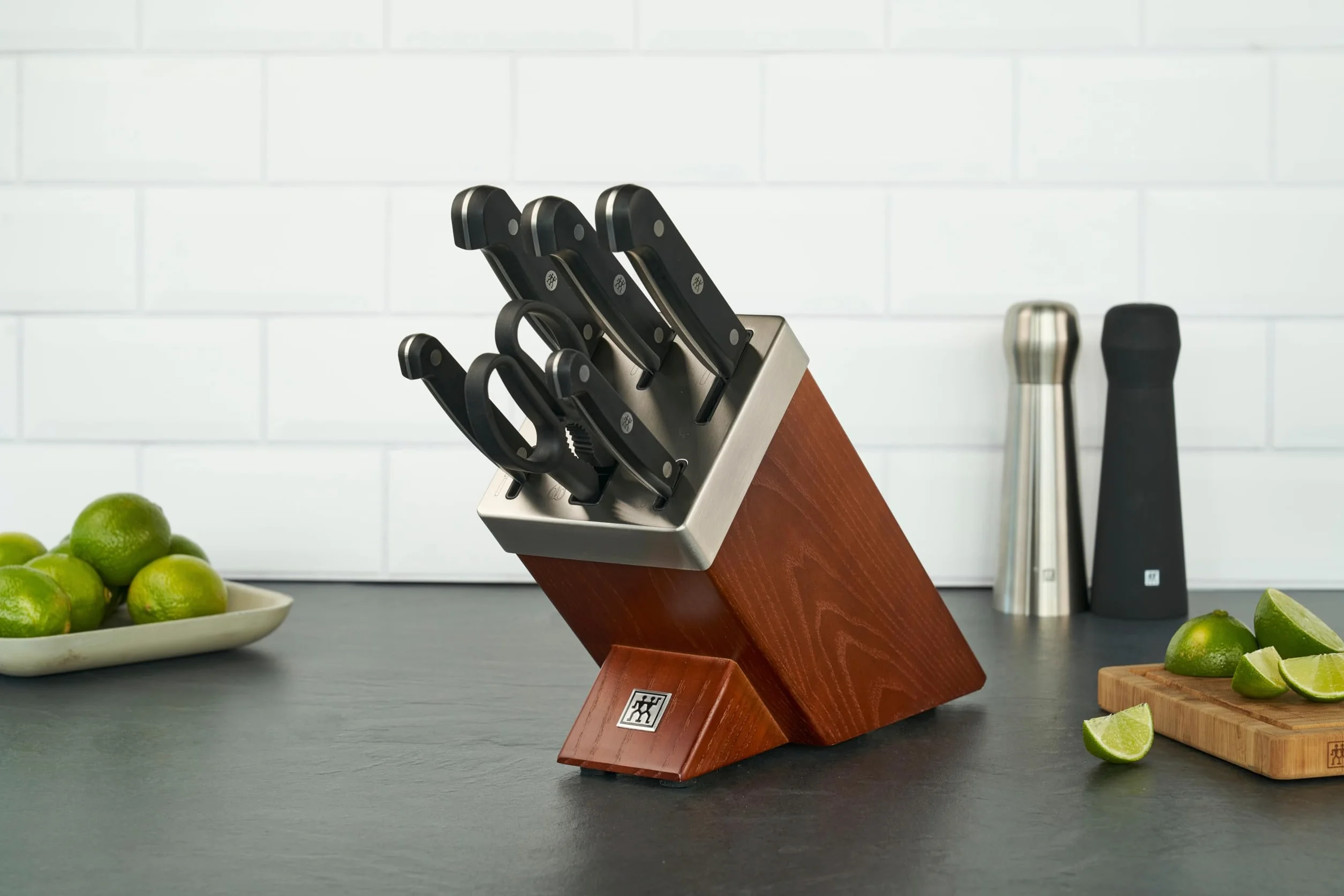 ZWILLING Selbstschärfender Messerblock 7-tlg. Holzblock Gourmet Rostfreier Stahl