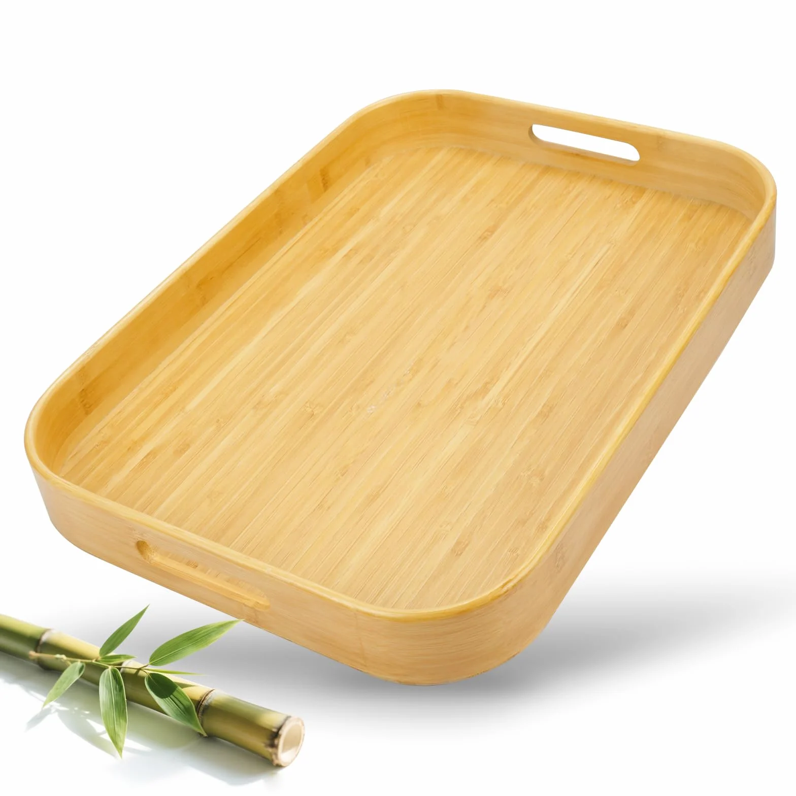 Taca Do Serwowania Z Bambusa 46x33x5,5 cm Prostokątna Duża Odporna Na Pleśń