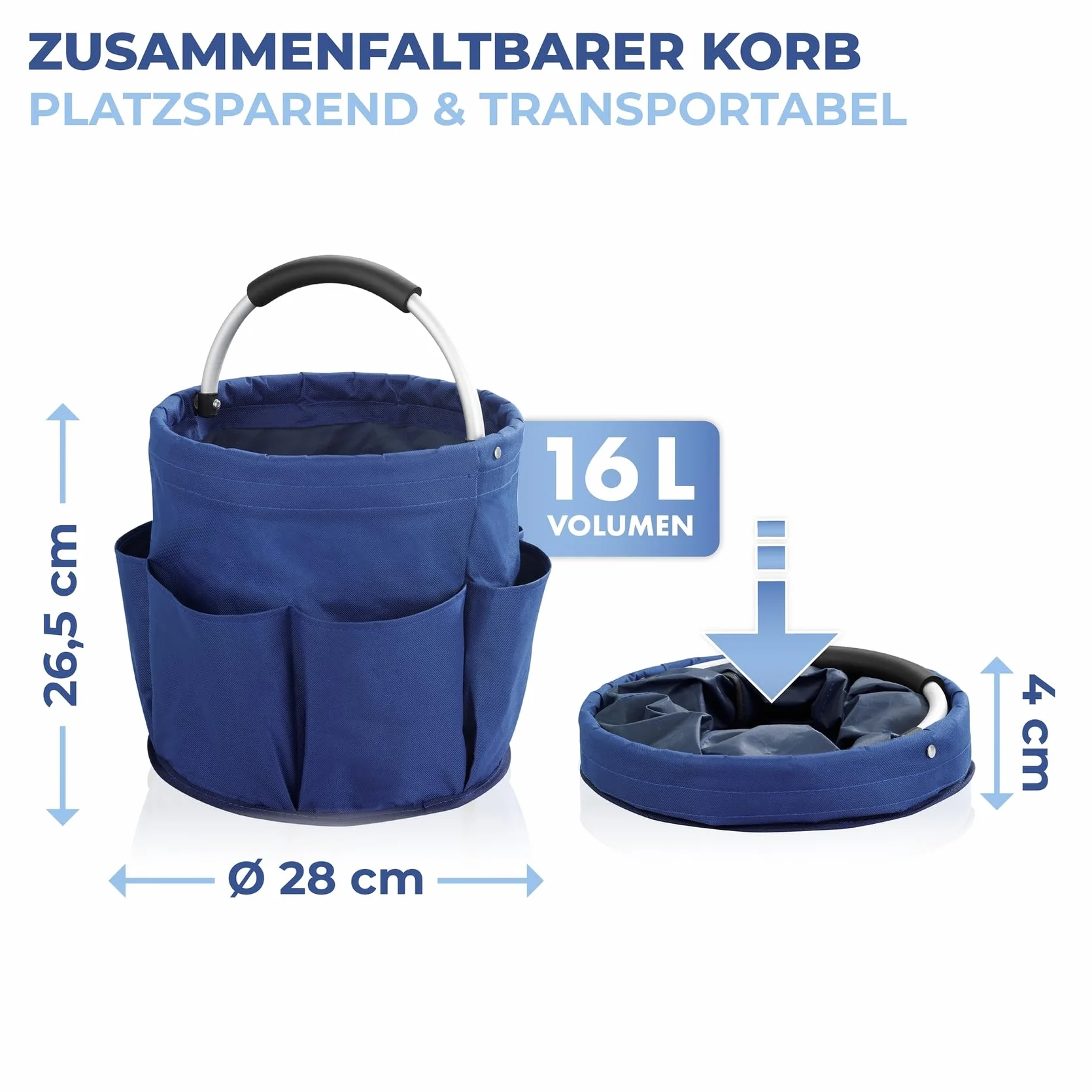 WENKO Uniwersalny organizer na przybory do czyszczenia 28 x 26,5 x 28 cm niebieski