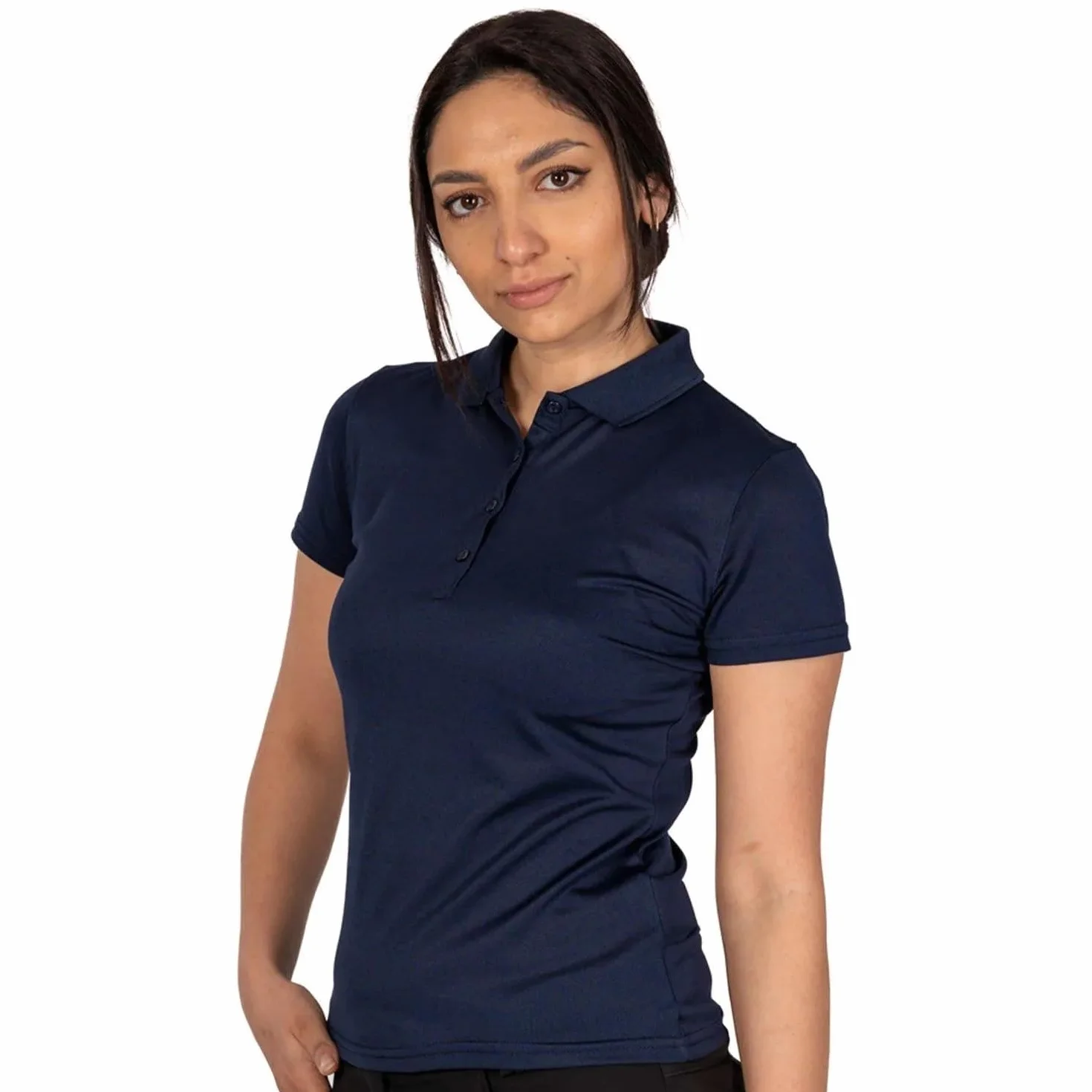 Island Green Damska IGTS1851 Golf Essentials damska wygodne dopasowanie rozciągliwa oddychająca golf sporty Micro Pique koszulka polo, granatowa, 36 EU