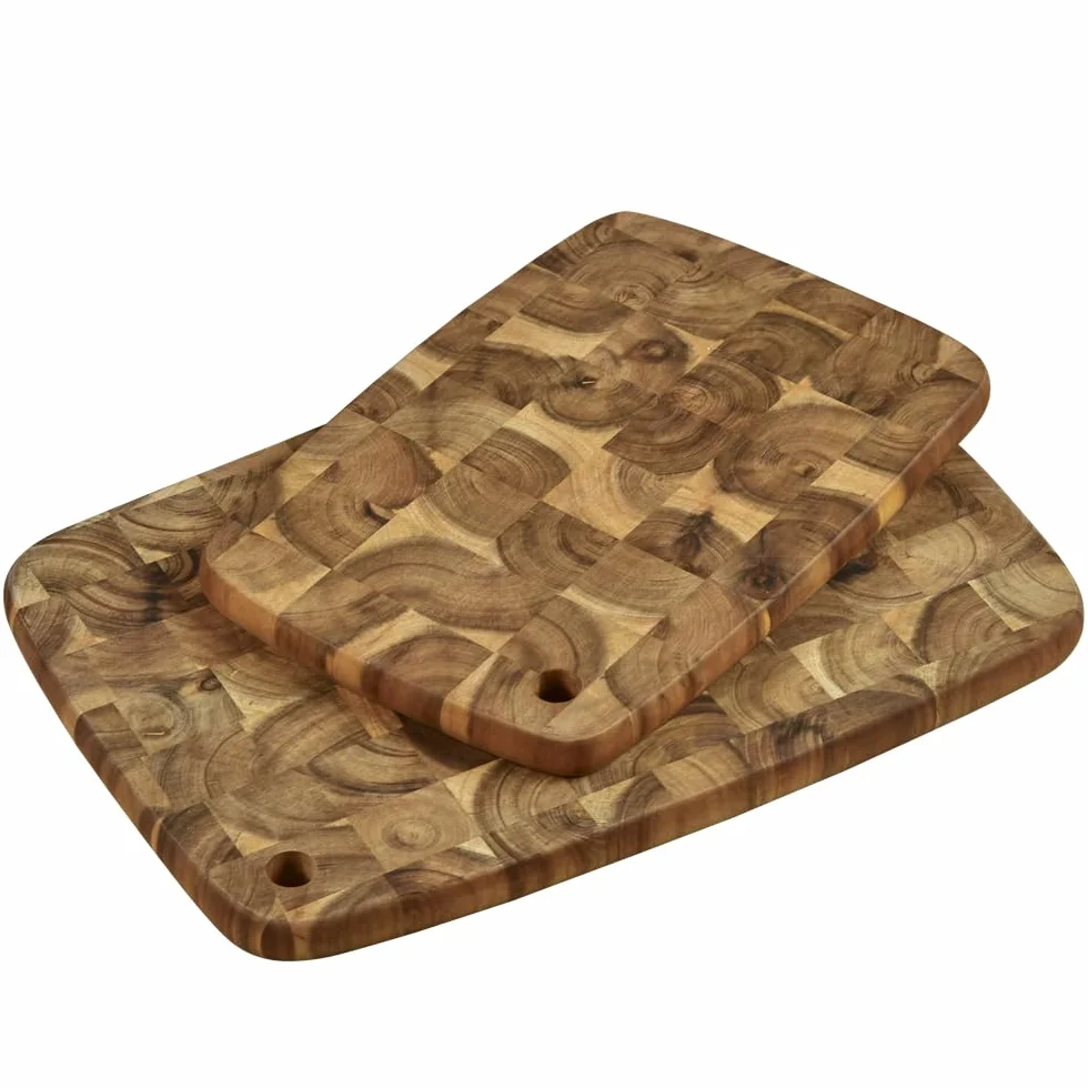 KESPER Deski do krojenia zestaw 2 sztuk drewno akacjowe 40x28x2 cm 32x22x2 cm brązowy