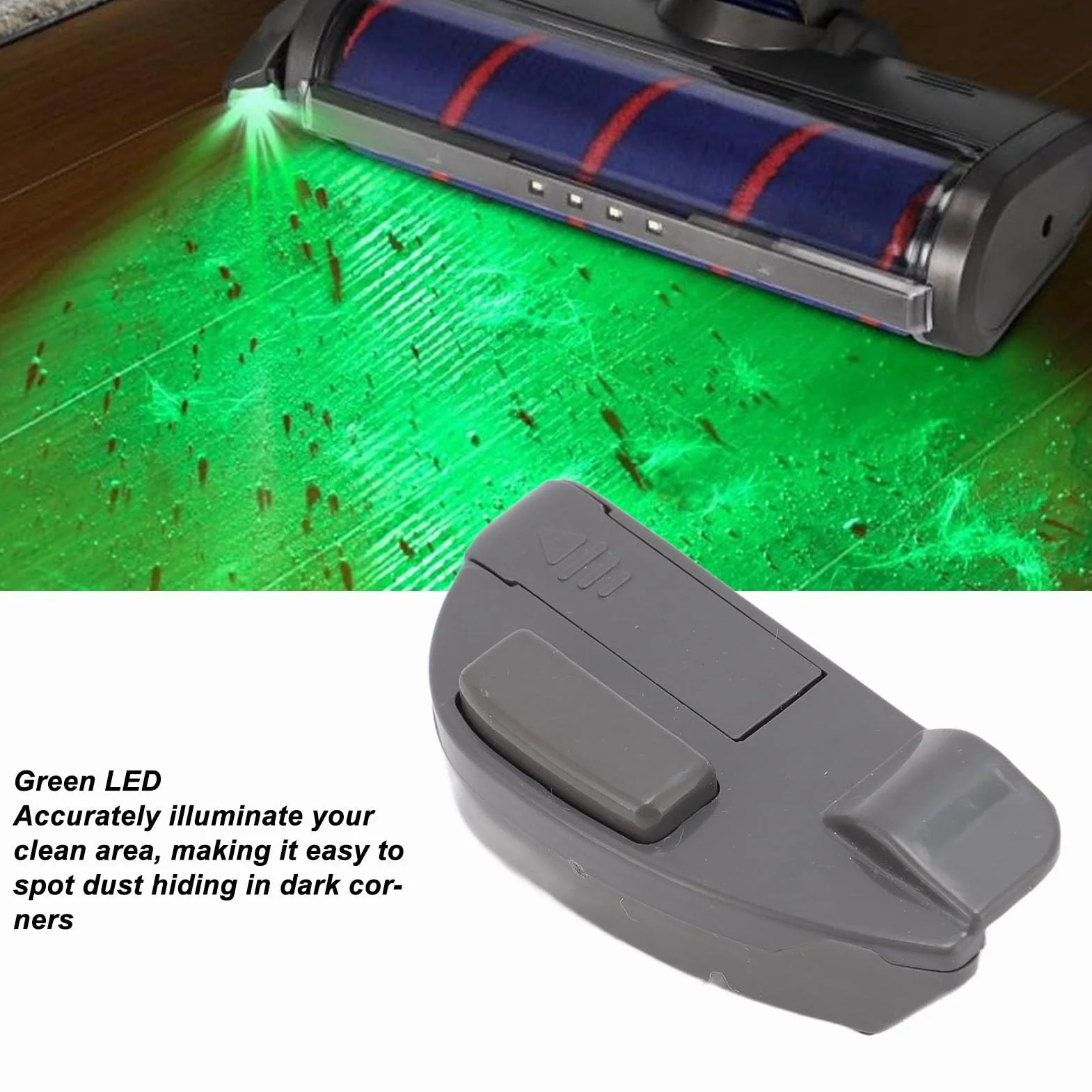 Lampa LED do Odkurzacza, Zielone Światło do Odsłaniania Kurzu, Akcesoria