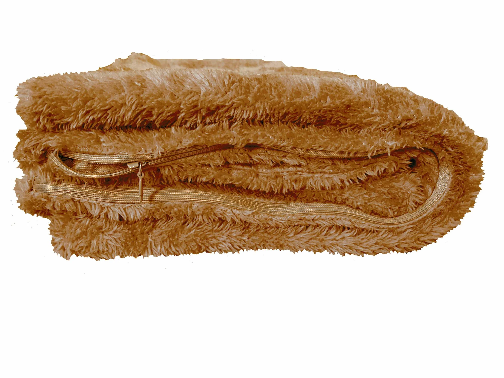 Truworth Poszewka na poduszkę do ciała Sherpa mikroplusz 50 x 137 cm zamek błyskawiczny karmel