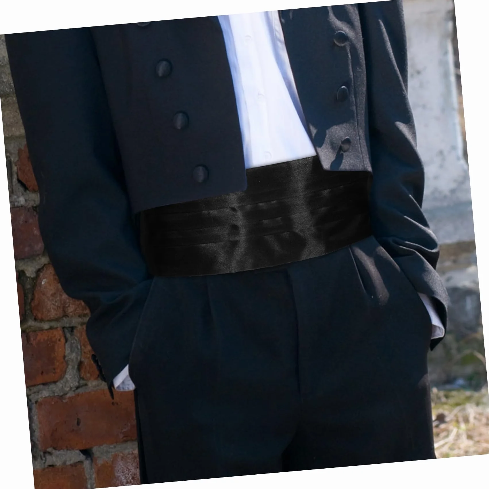 PACKOVE Eleganckie Męskie Formalne Dodatki Czarny Pas Smokingowy I Muszka W Komplecie Dla Mężczyzn