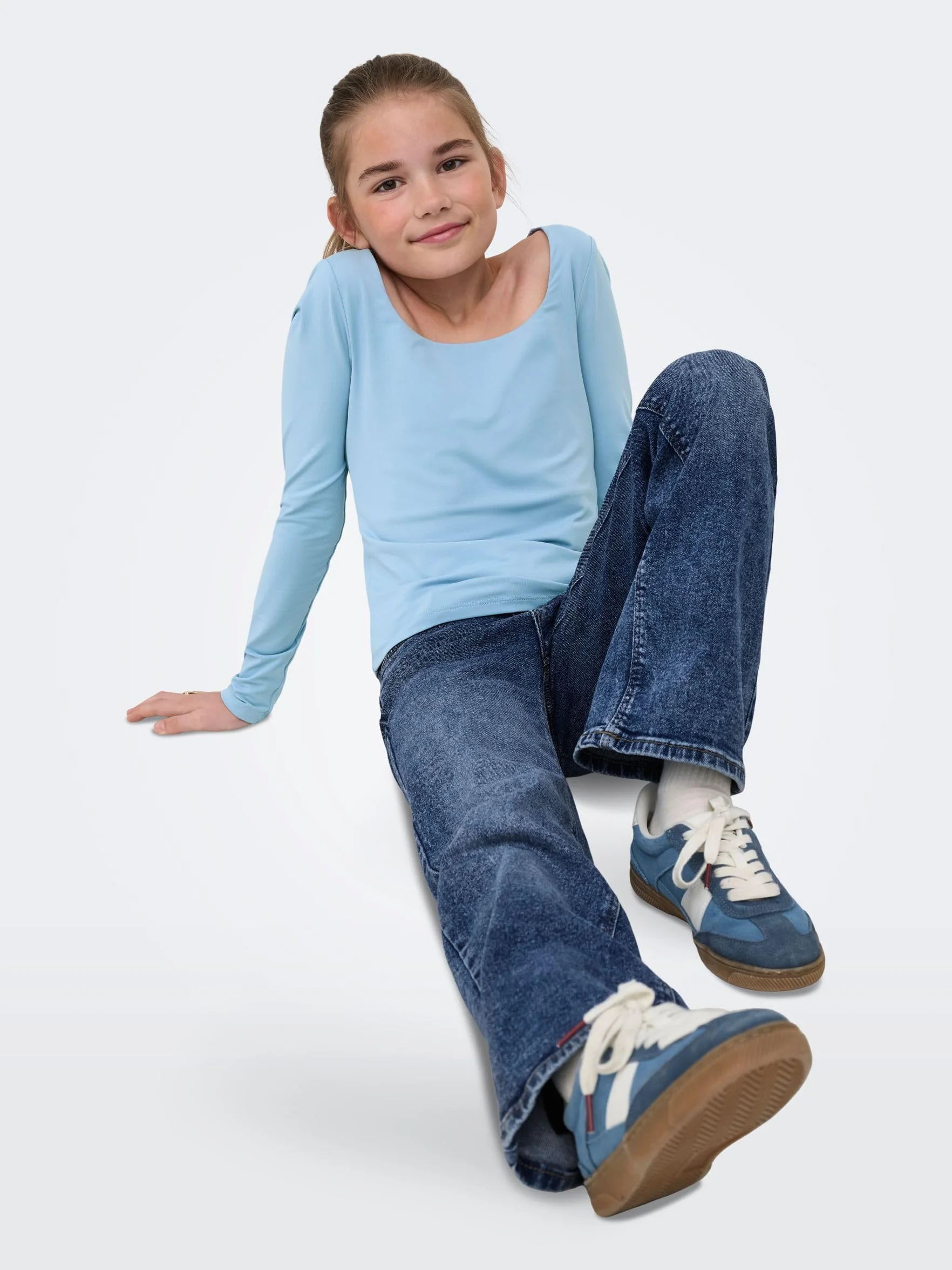 ONLY KIDS Girl's KOGJUICY Wide Leg Dest DNM CRO557 NOOS spodnie, Medium Blue Denim, 158