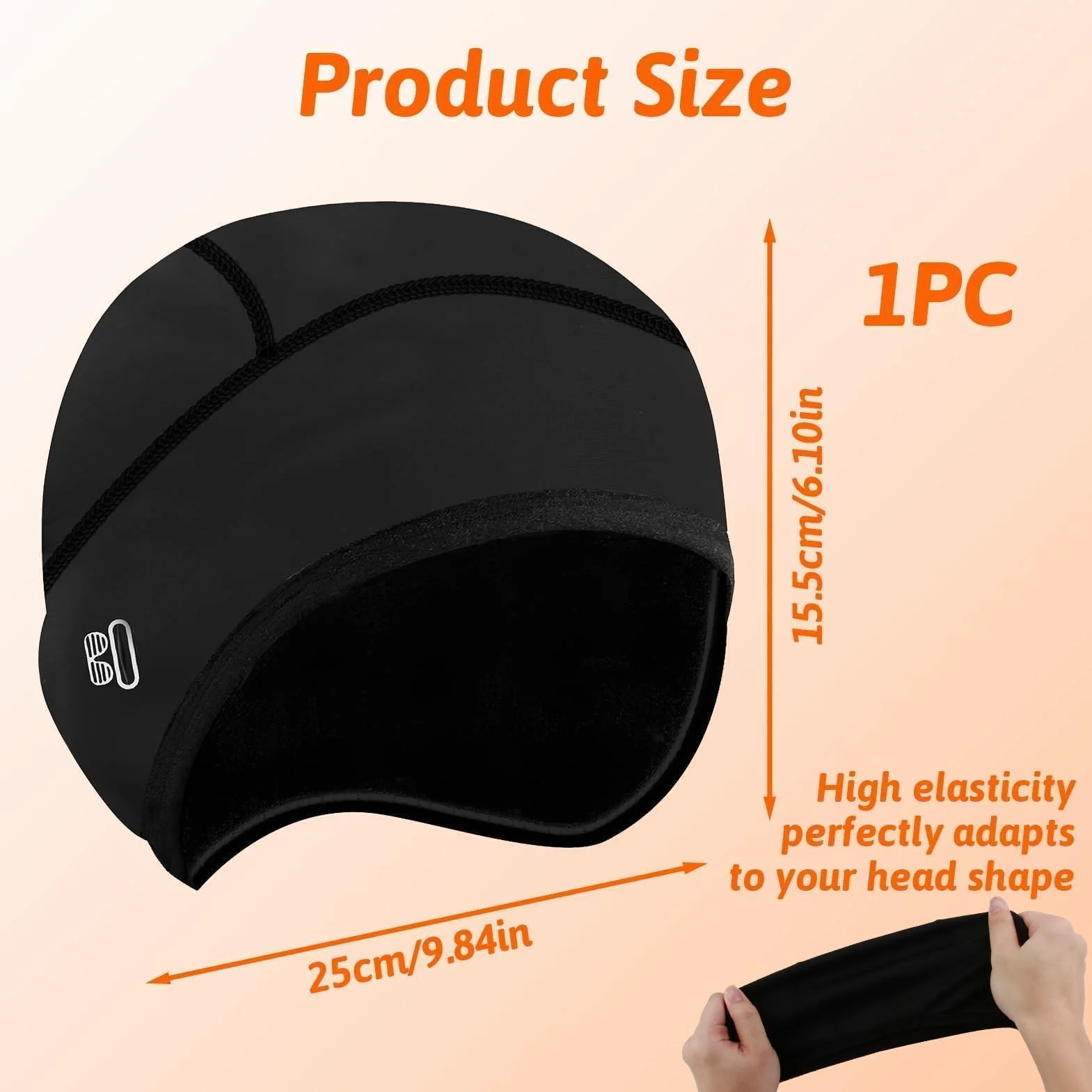 Zimowa czapka rowerowa, ciepła i wiatroszczelna czapka pod kask rowerowy, kask narciarski, lekka czapka na kask z otworem na okulary, idealna do rowerów wyścigowych, MTB – wygodna czapka rowerowa dla