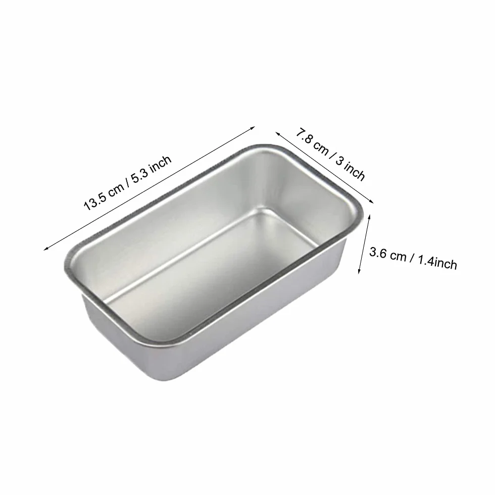 3 sztuki Prostokątne foremki do chleba, foremka do ciasta, nieprzywierająca, nietoksyczna, zdrowa, łatwa do czyszczenia, stop aluminium, do chleba, tostów (13,5 x 7,8 x 3,6 cm)