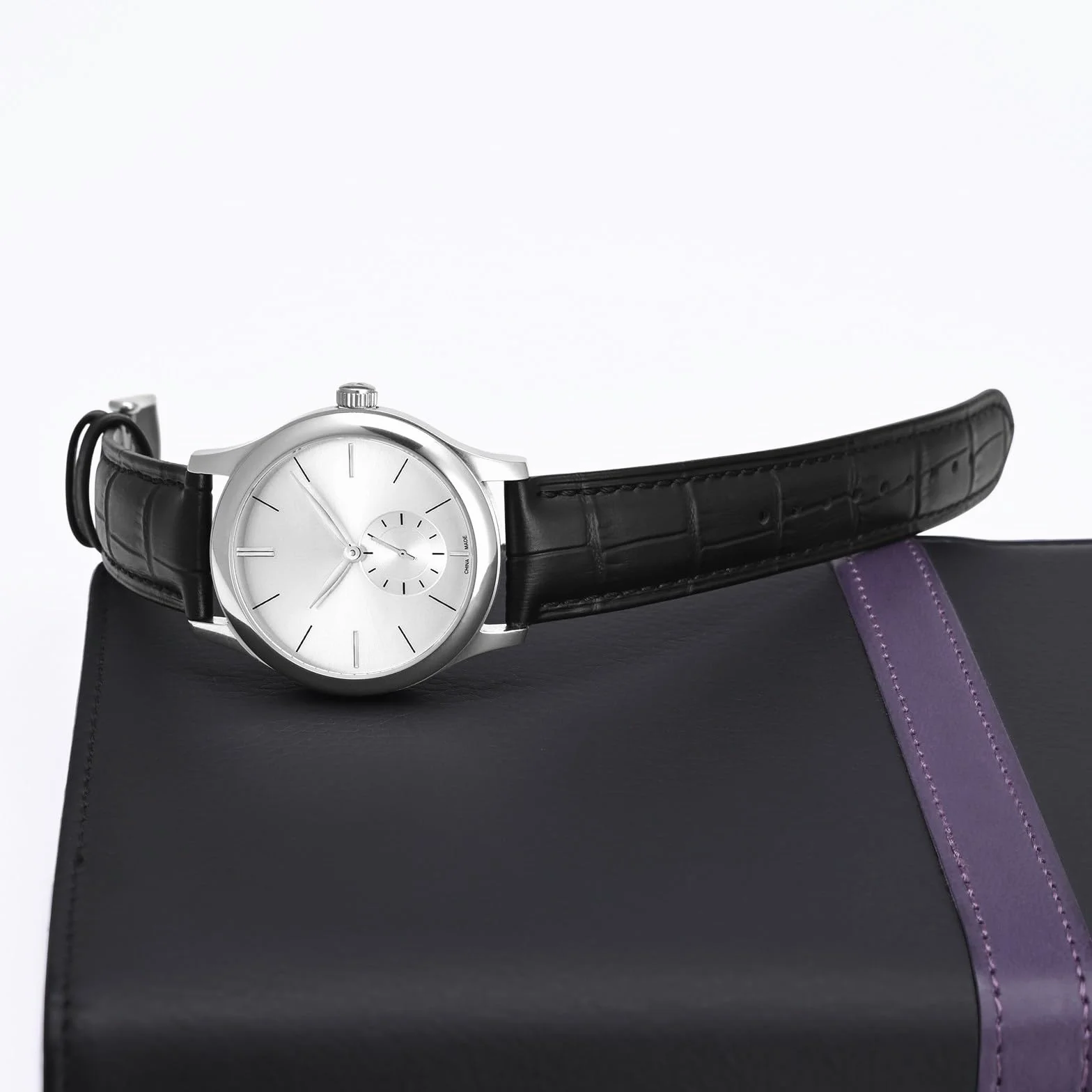 BISONSTRAP Pasek do zegarka, paski z wytłaczanej skóry aligatora, szerokość paska: 18 mm 20 mm 22 mm 24 mm