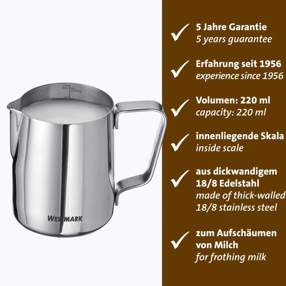Westmark Dzbanek na mleko Brasilia 220 ml stal nierdzewna akcesoria baristyczne