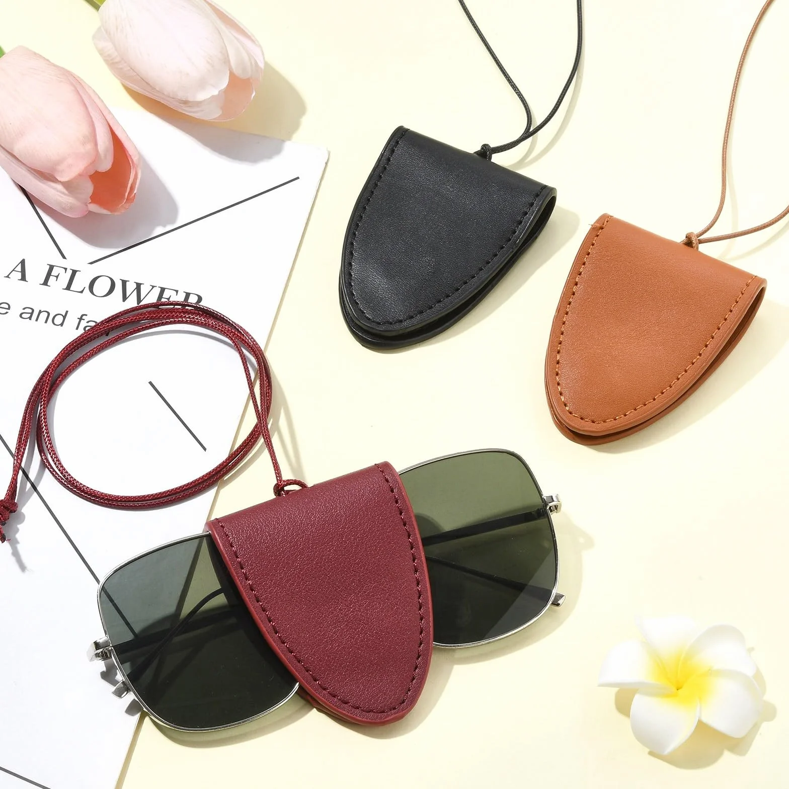 Skórzane okulary przeciwsłoneczne klucz Bluetooth przenośne torby ochronne woreczki etui do zawieszania brelok do przechowywania organizacji