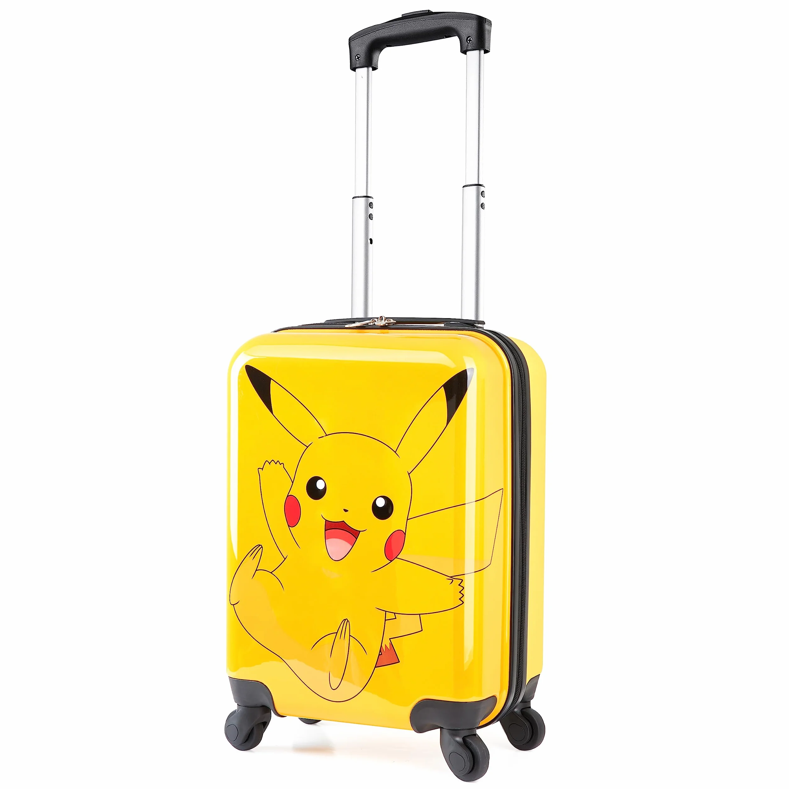 Pokémon Walizka dla dzieci z kółkami torba bagażowa dla chłopców i dziewcząt nosi torbę podróżną z rękojeścią małą walizką z kółkami Kids Essentials Jeden Rozmiar Żółty