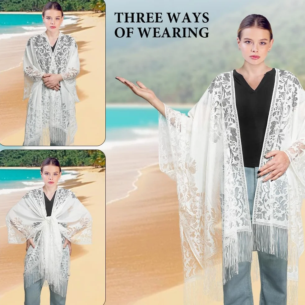 AUYAO sukienki plażowe, damskie, letnie bikini, stroje kąpielowe, sukienka do przewijania, elegancka sukienka kąpielowa, koronkowe kimono, ponczo plażowe, luźne, luźne, plażowe, na urlop na plaży