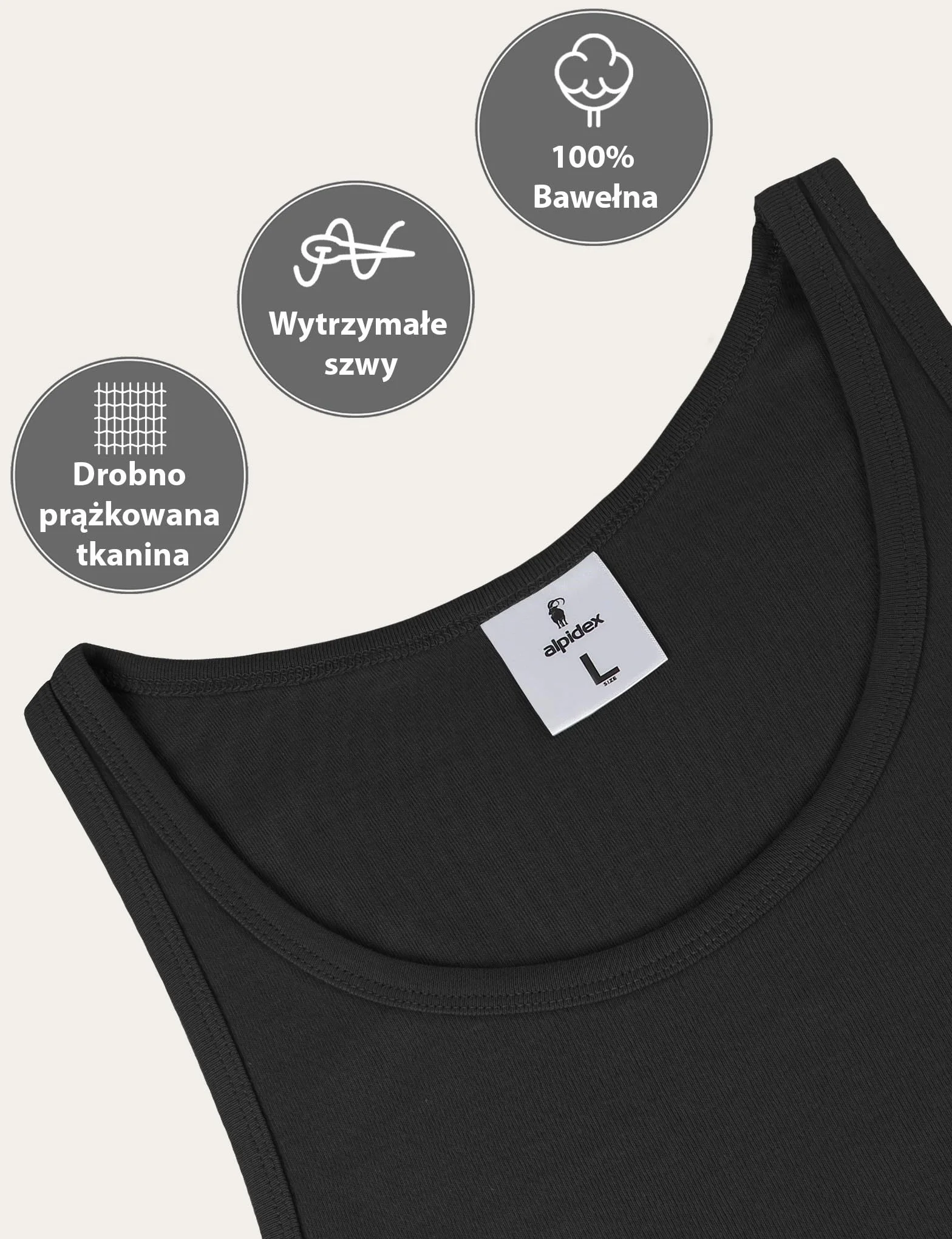 ALPIDEX 5 Sztuk Mężczyźni Tank Top Męski Podkoszulek 100% Bawełna Klasyczny Koszulka pod Pachami Mięśniowa Undershirt