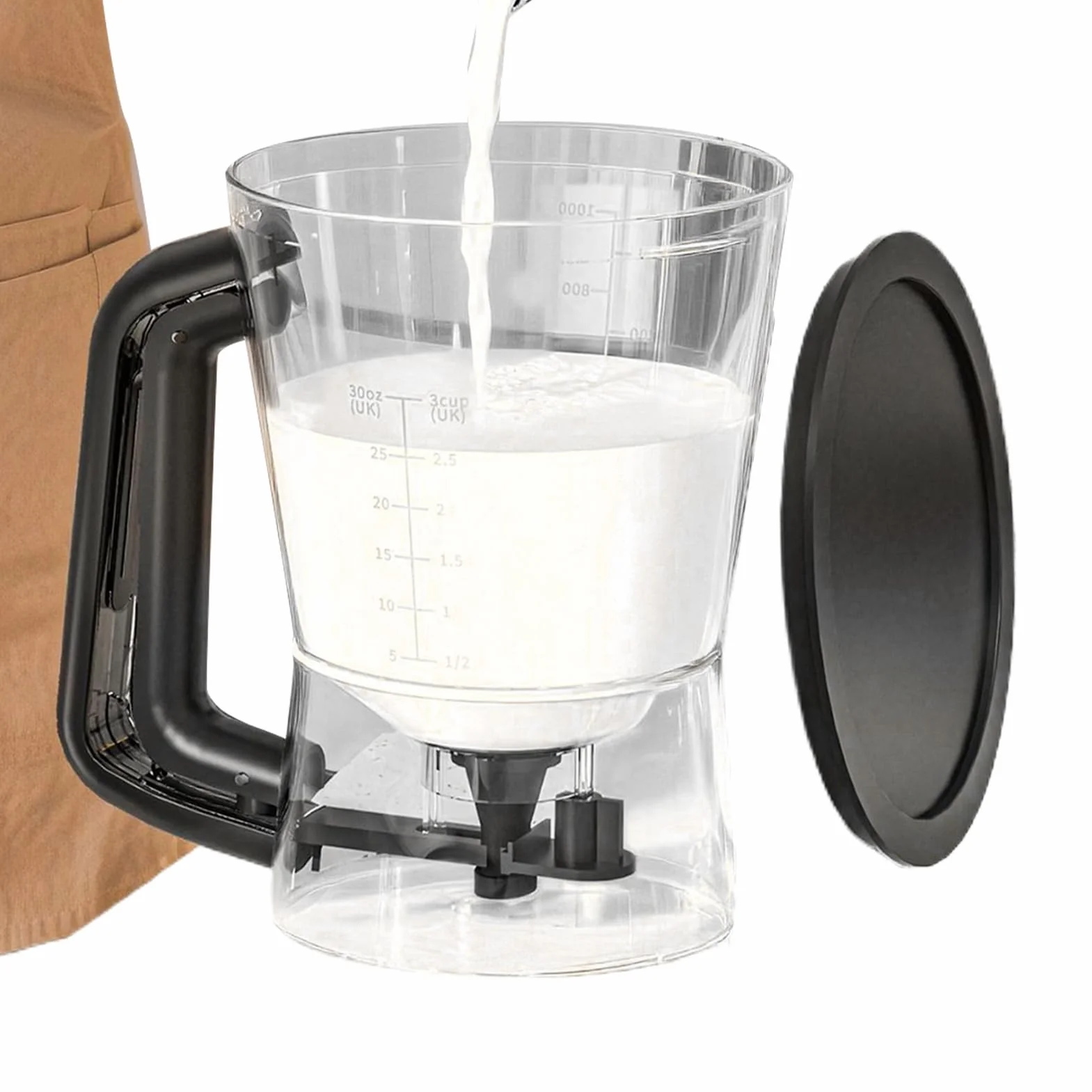 Pancake Batter Dispenser 1l Funnel Shape Handheld Shaker Cupcake Sauce Syrup Oil Condiment Cream Dressing Salad Butter Dispenser