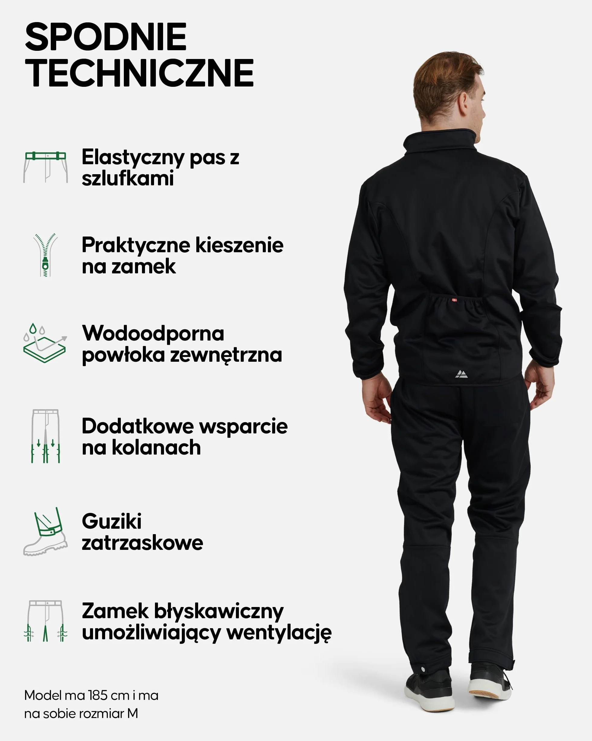 DANISH ENDURANCE Spodnie Trekkingowe Męskie, Softshell z Podszewką z Polaru, Wiatroszczelne, Wielowarstwowe, Wodoodporne, Turystyczne, Outdoorowe