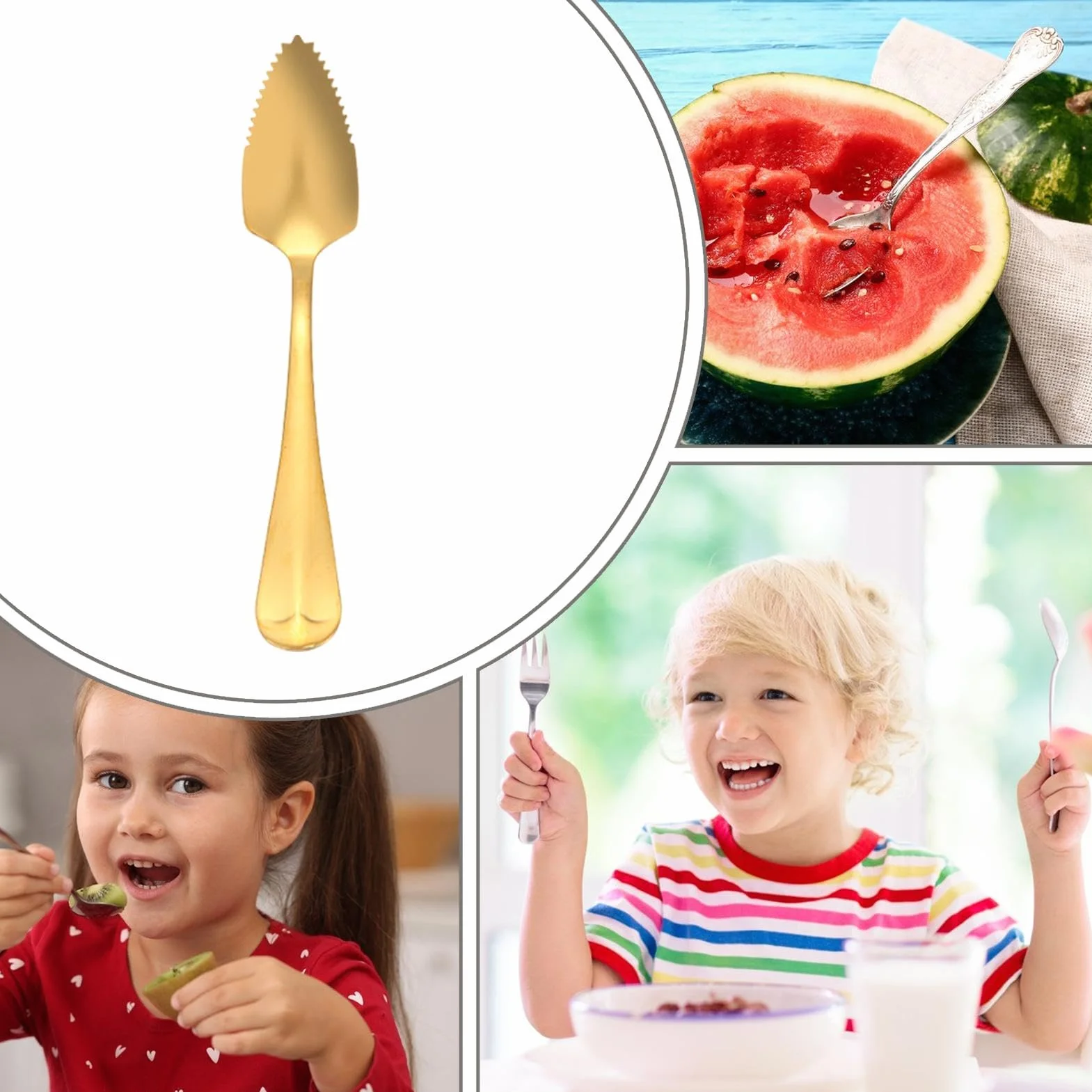 Łyżka do grejpfruta ze stali nierdzewnej z ząbkowaną krawędzią