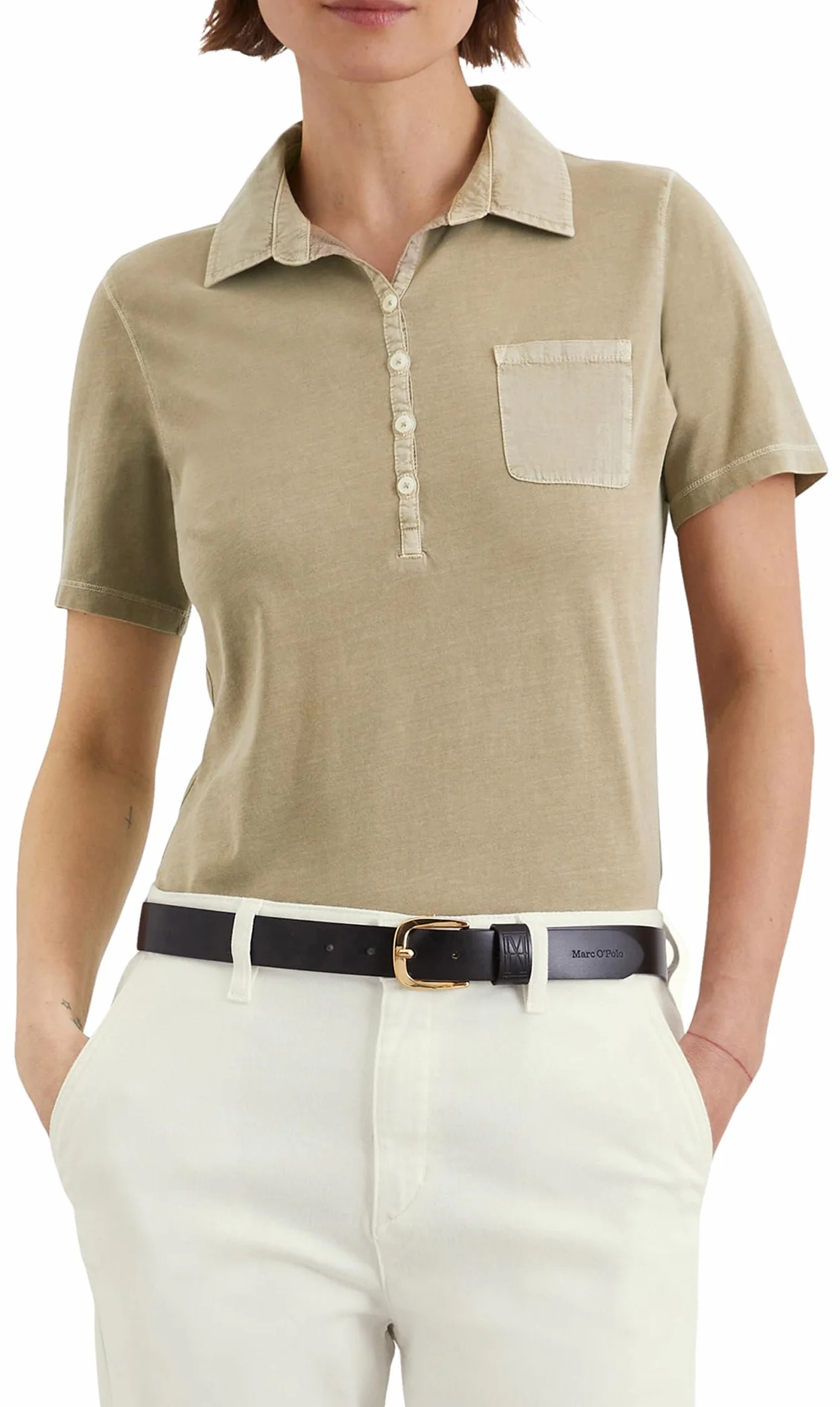 Marc O'Polo Damska koszulka polo z krótkim rękawem z bawełny organicznej Slim Fit, 723, XS