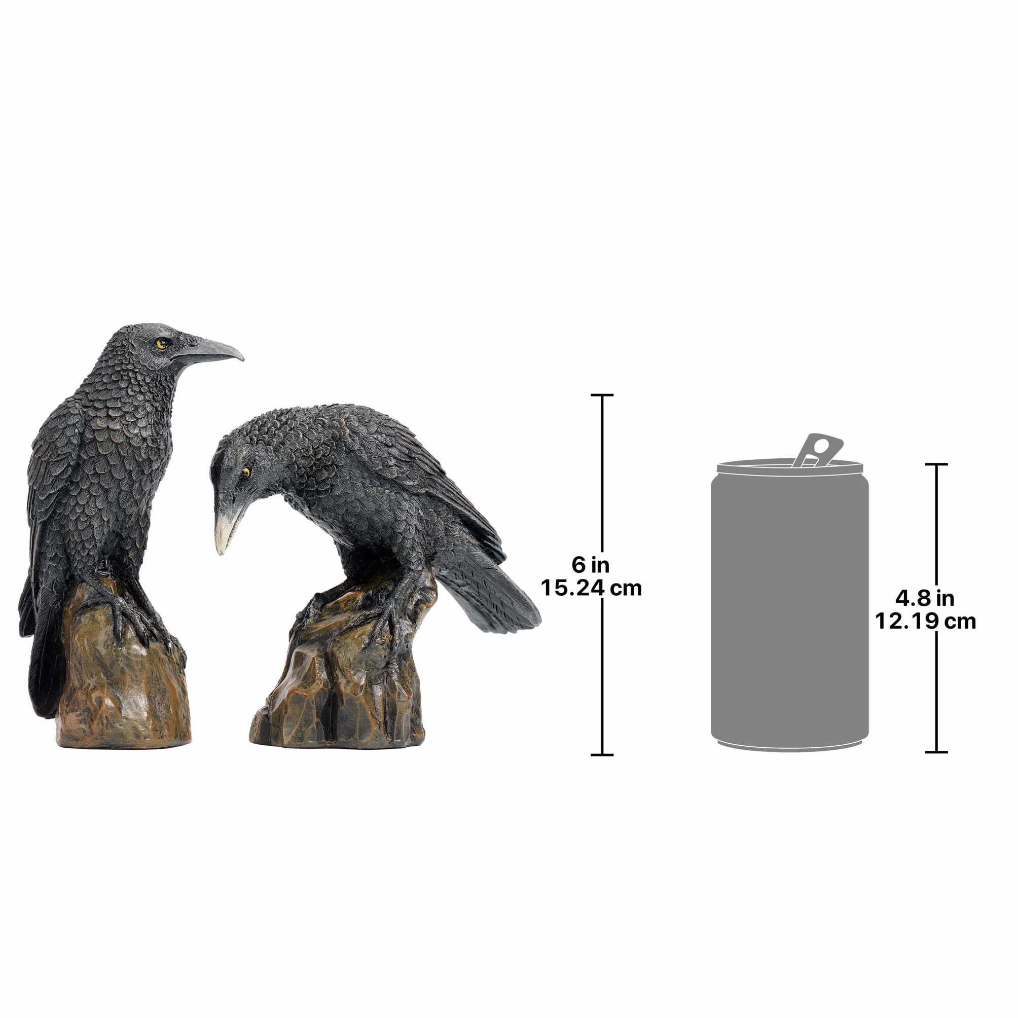 Design Toscano CL6170 Mystic Night Raven gotyckie statuetki 15 cm zestaw żywica poliestrowa