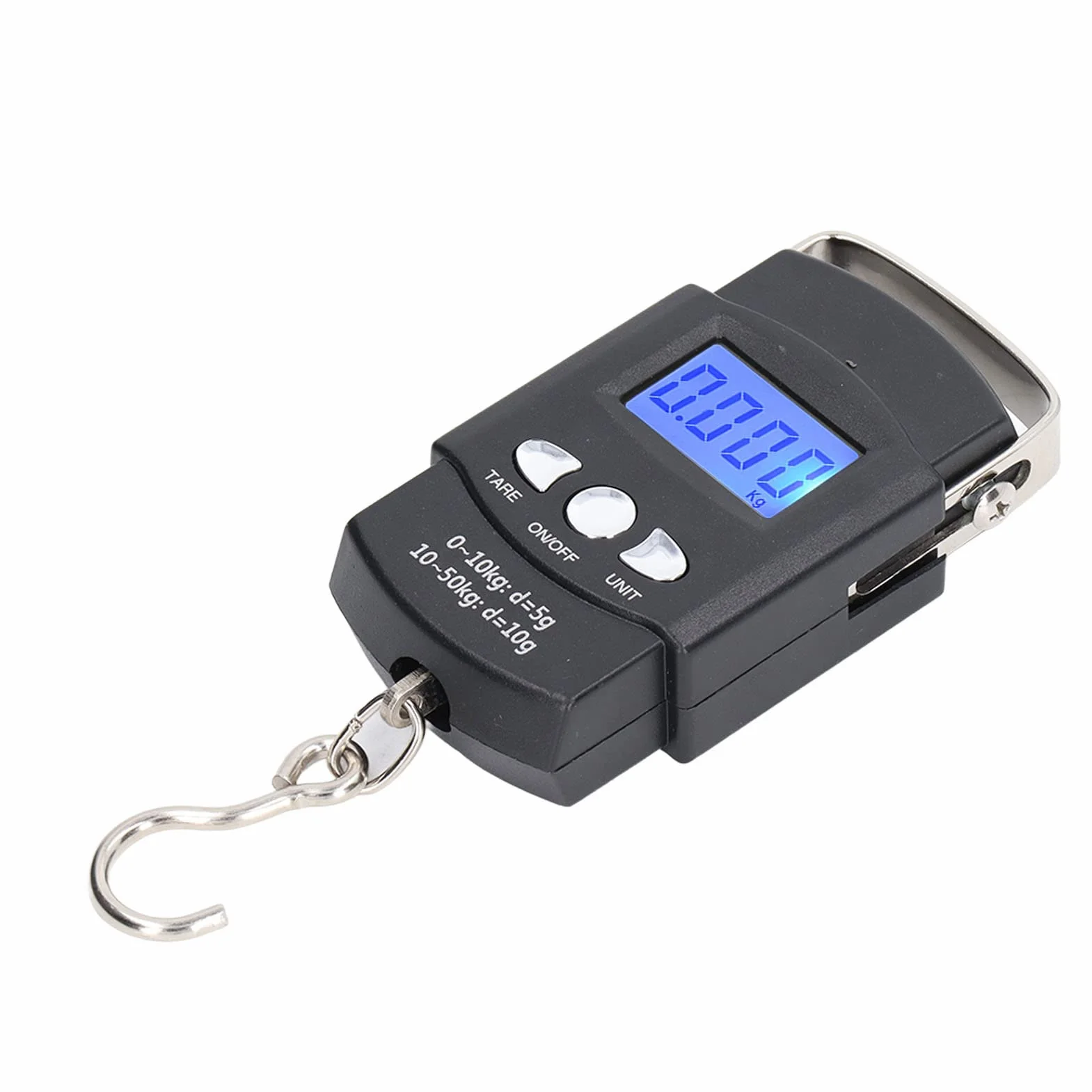 Elektroniczna Waga Hakowa 50kg z LCD, kg/Oz/Lb, Wielofunkcyjna do Bagażu i Zakupów, z 1m Ukrytą Taśmą Mierniczą