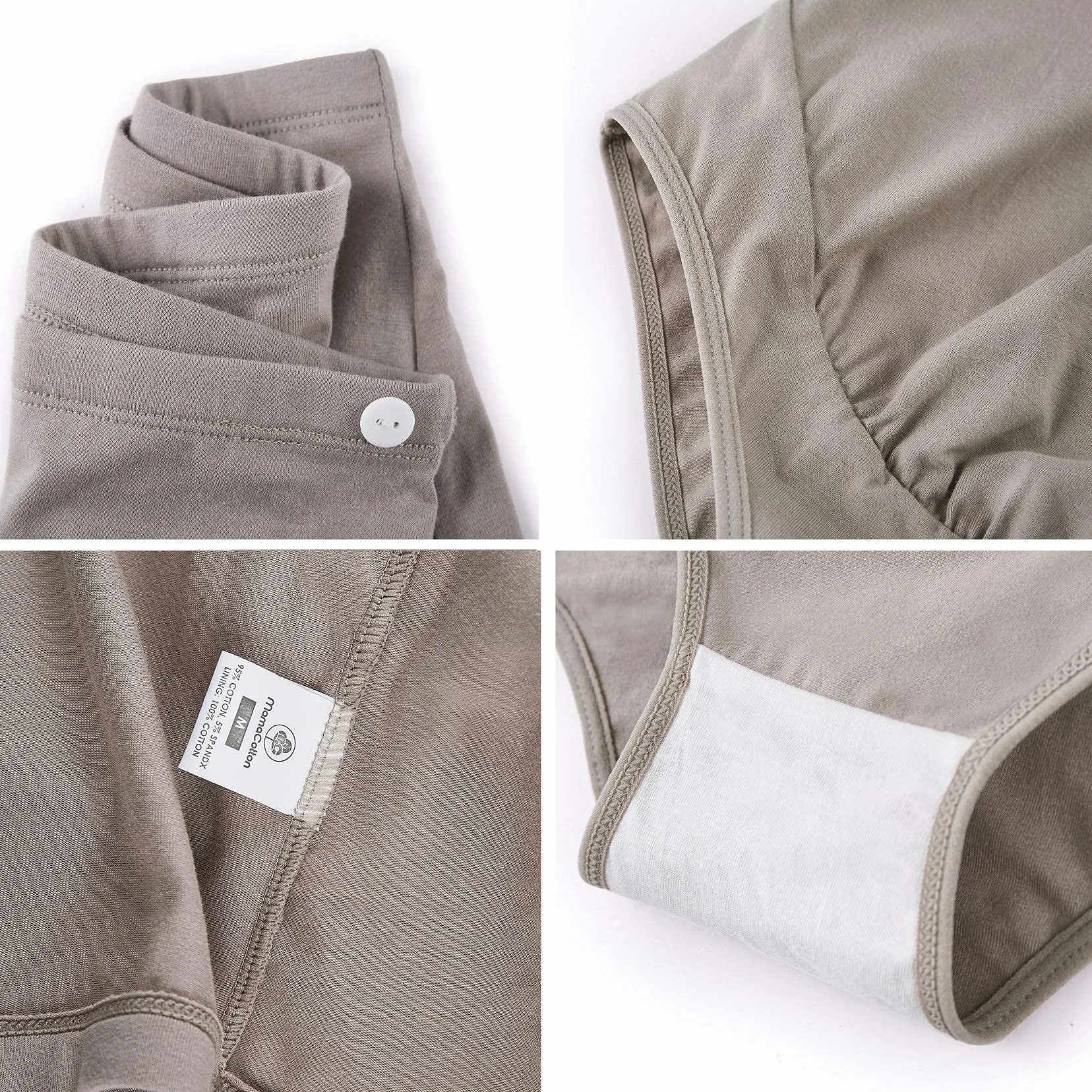 Mama Cotton Krótkie Kobiety Majtki ciążowe z wysokim stanem (3 w zestawie)